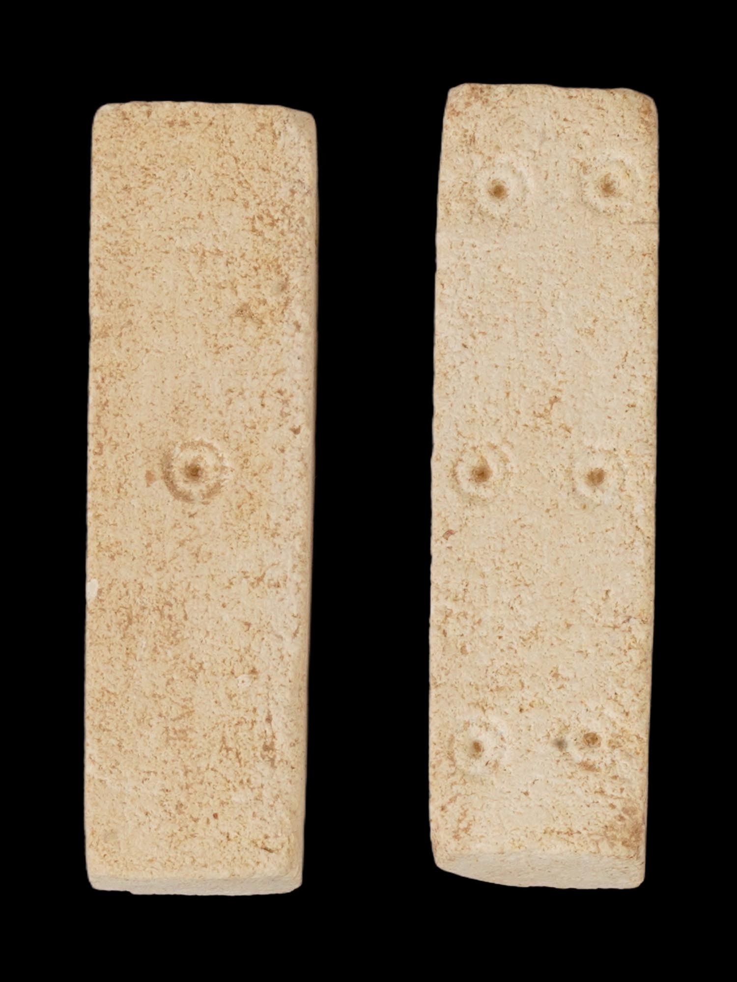 PAIR ANCIENT ROMAN ELONGATED STONE DICE 100 TO 300 AD PIC-5