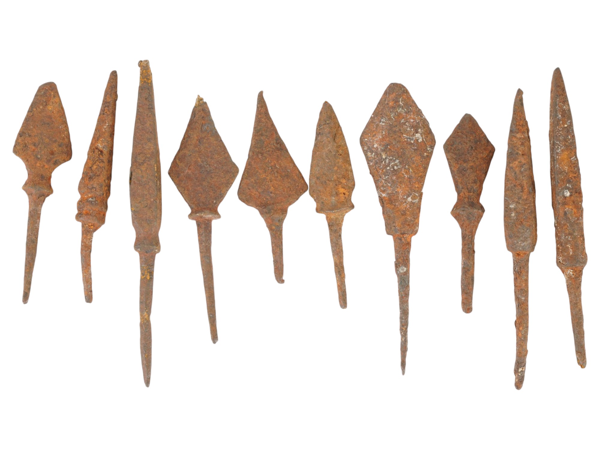 GROUP OF ANCIENT GRECO ROMAN IRON ARROWHEADS PIC-