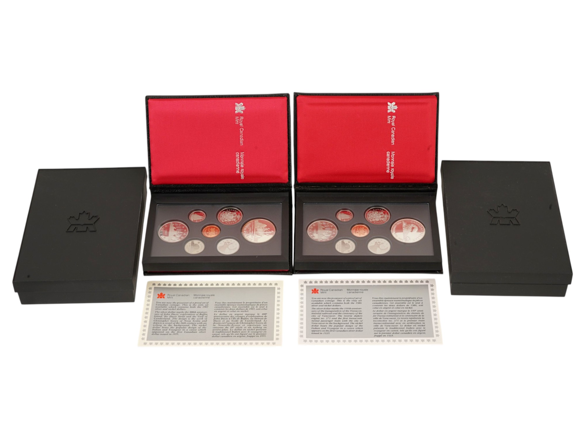 LOT OF TWO 1986 1987 CANADIAN PROOF DOUBLE DOLLAR SET PIC-