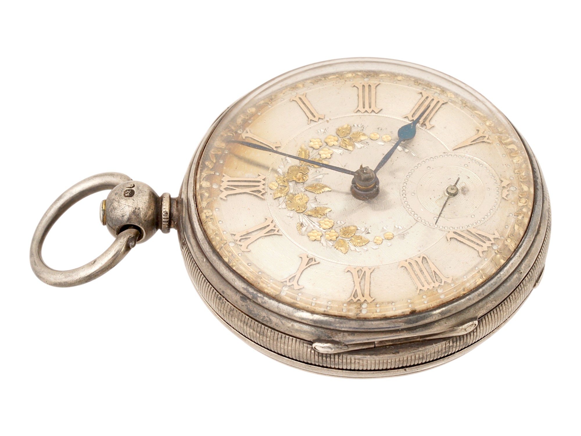 ANTIQUE ENGLISH VICTORIAN STERLING SILVER POCKET WATCH PIC-4