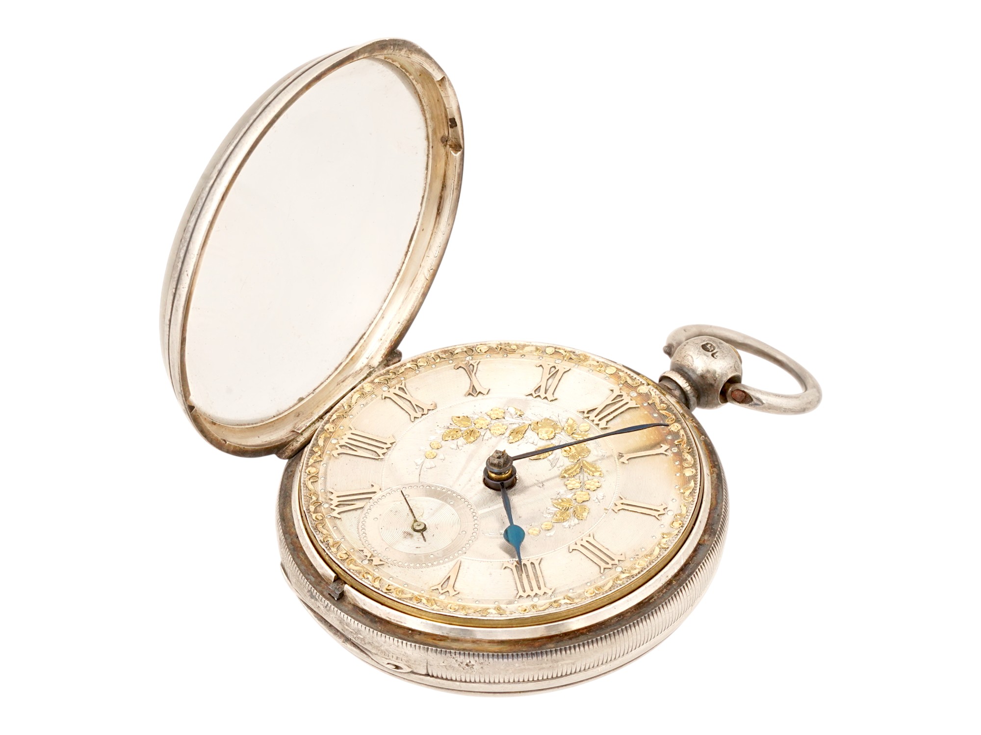 ANTIQUE ENGLISH VICTORIAN STERLING SILVER POCKET WATCH PIC-2