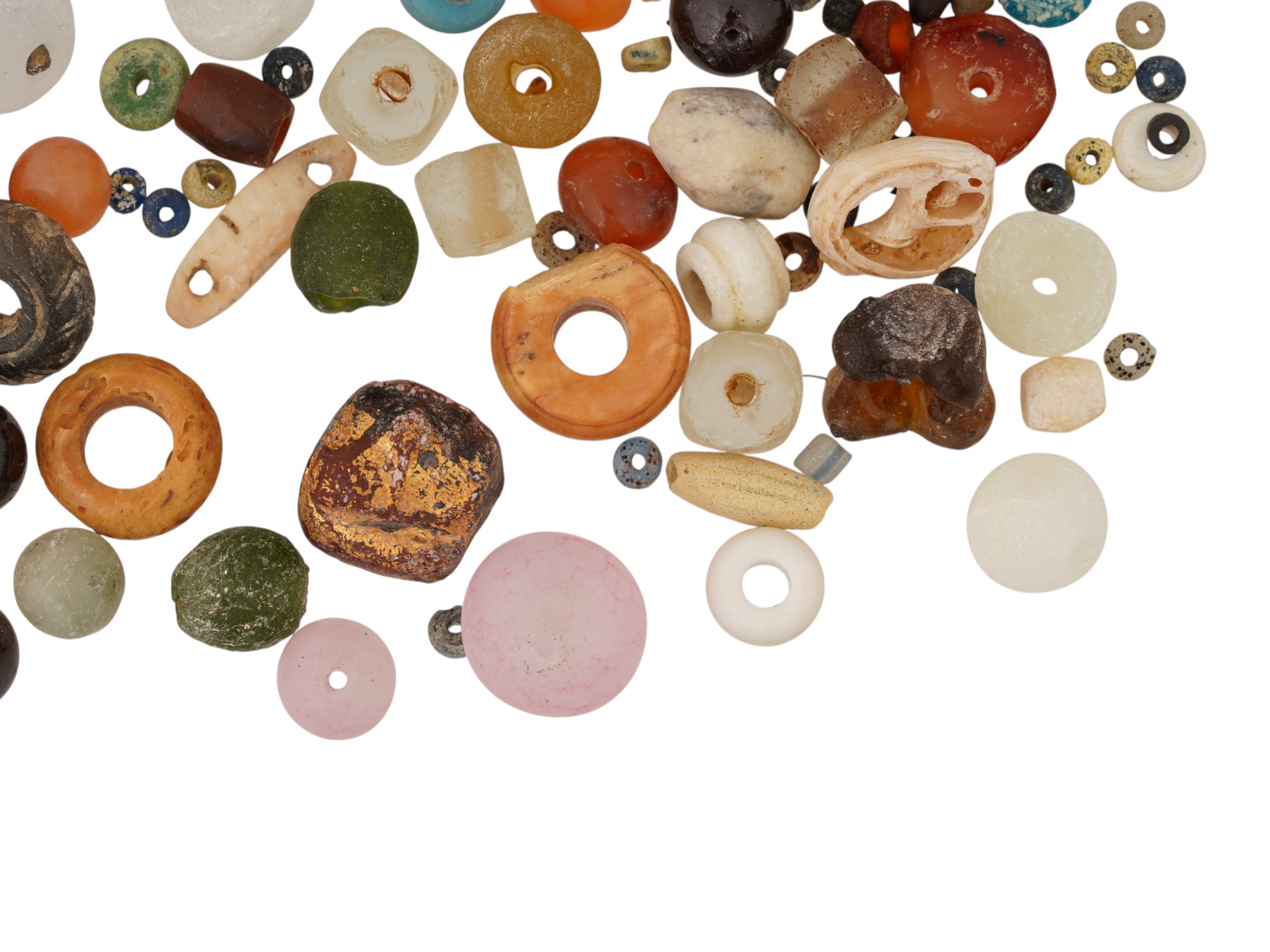 LOT ANCIENT ROMAN GLASS STONE BEADS 100 BC TO 350 AD PIC-2