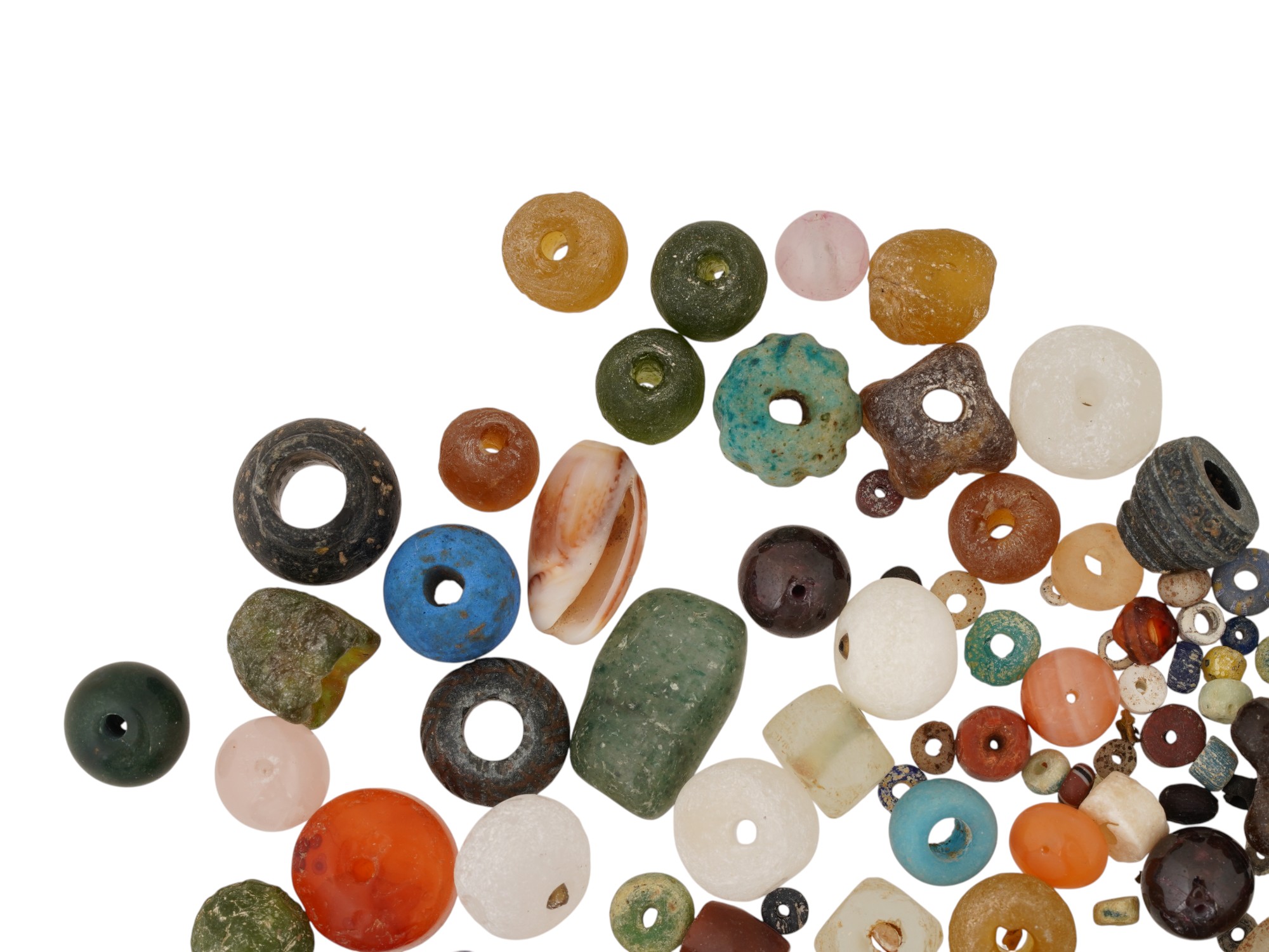 LOT ANCIENT ROMAN GLASS STONE BEADS 100 BC TO 350 AD PIC-3