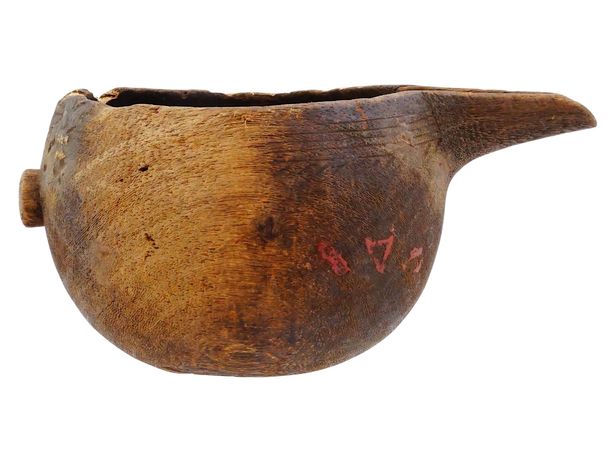 AFRICAN HAND CARVED WOODEN PITCHER PIC-3