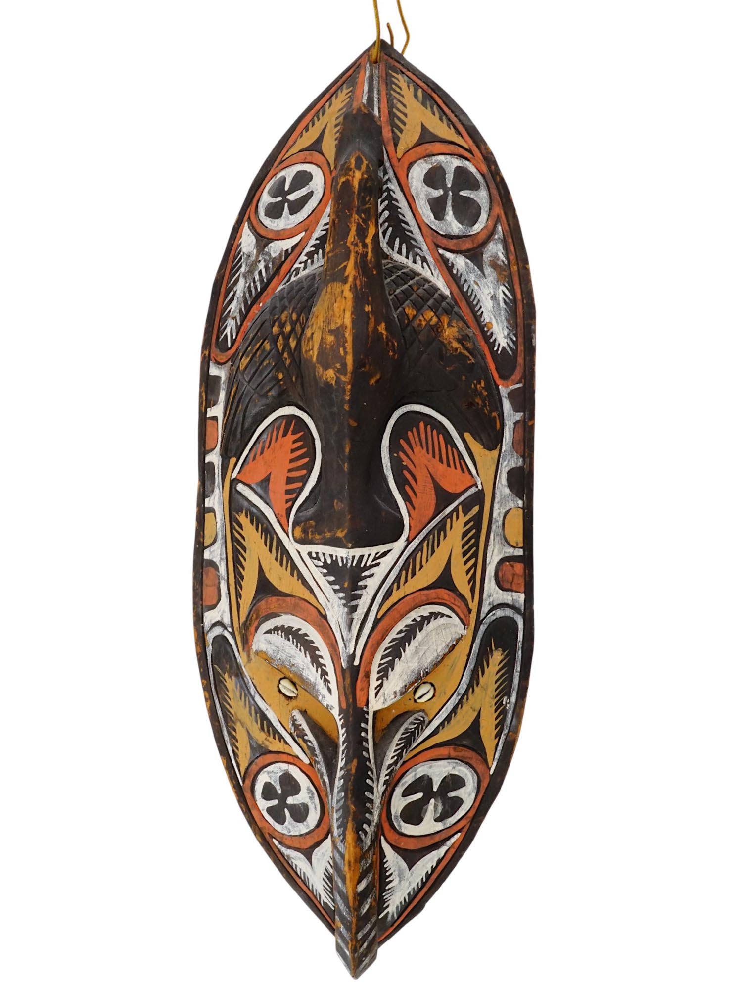PAPUA NEW GUINEA TRIBAL CARVED WOODEN SEPIK RIVER MASK PIC-