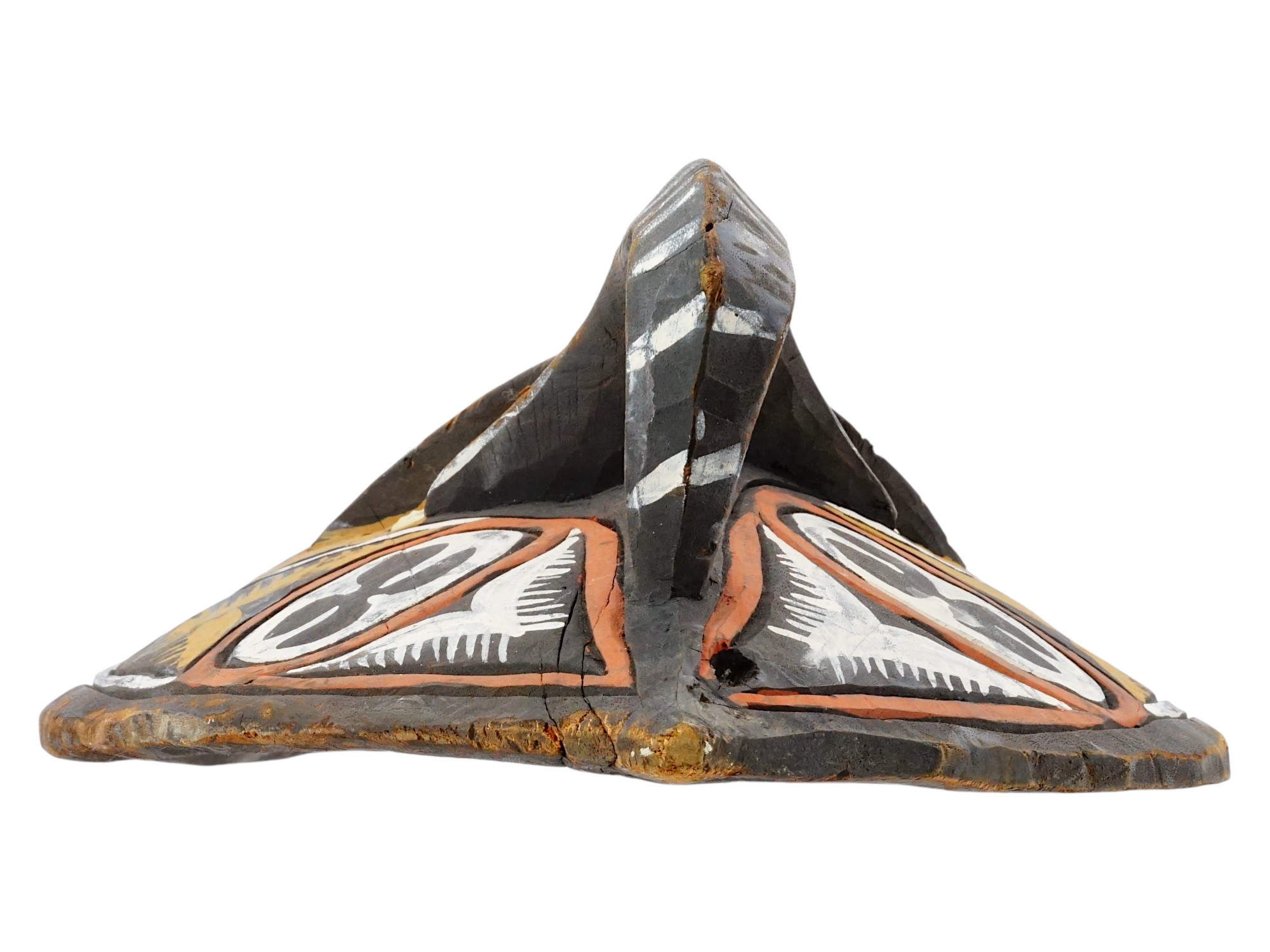 PAPUA NEW GUINEA TRIBAL CARVED WOODEN SEPIK RIVER MASK PIC-2