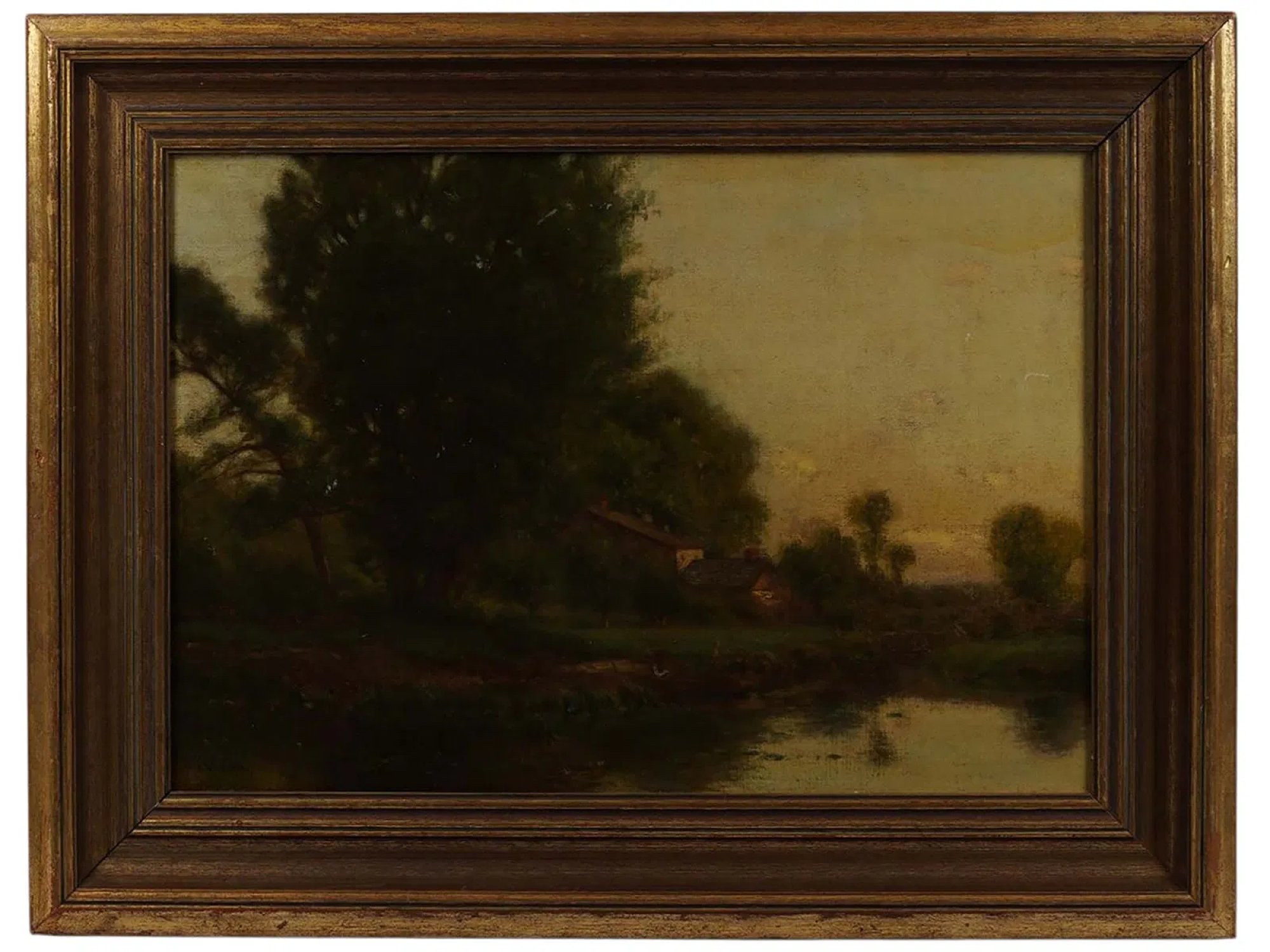 ANTIQUE 19TH C AMERICAN HUDSON RIVER SCHOOL OIL PAINTING PIC-