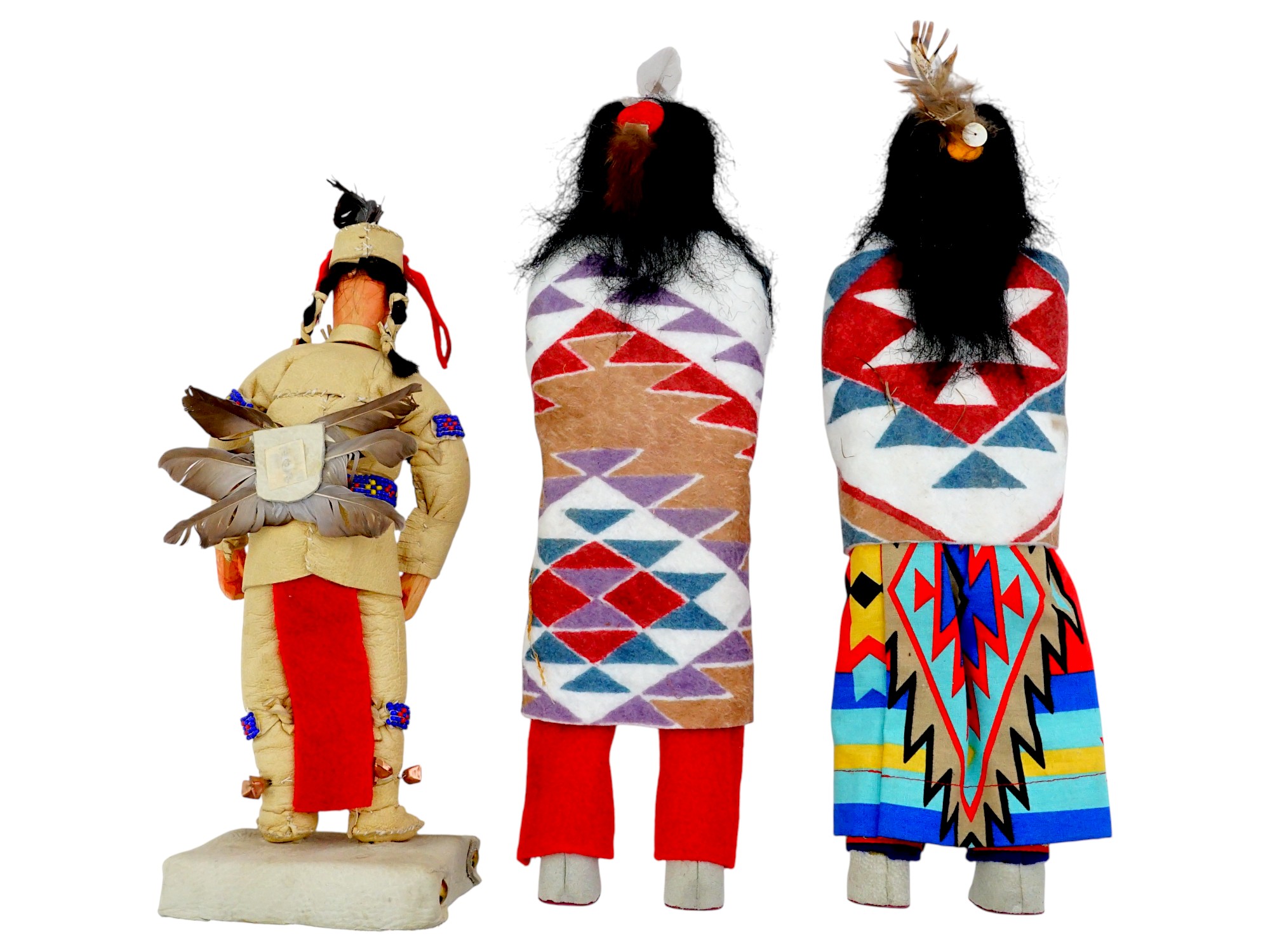 GROUP OF THREE VINTAGE AMERICAN SKOOKUM DOLLS PIC-2