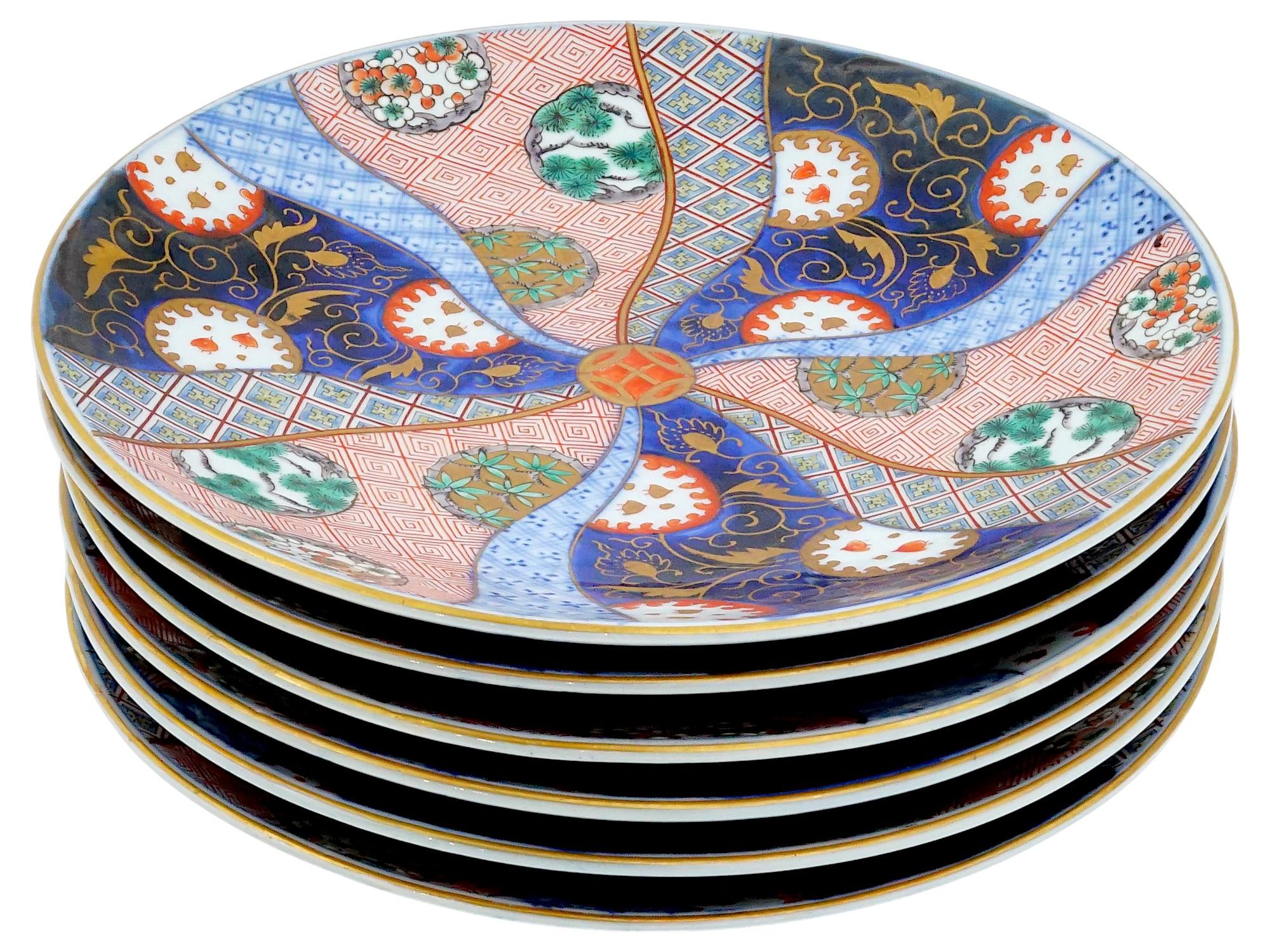 19TH CENTURY JAPANESE IMARI PORCELAIN PLATES SET PIC-