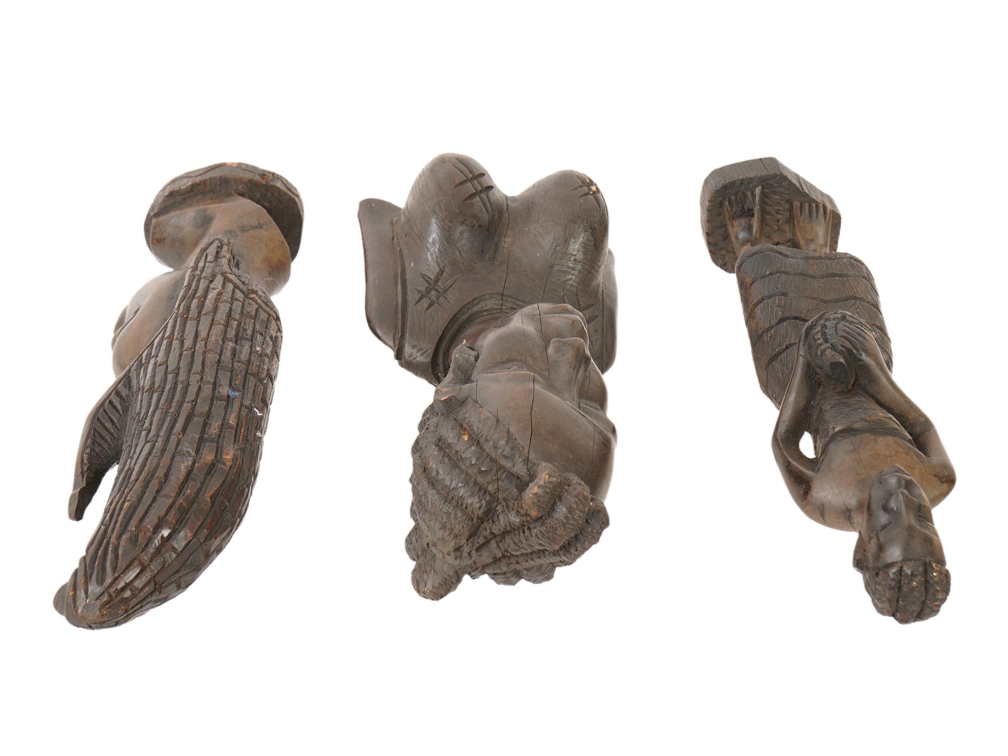 WEST AFRICAN NIGERIAN HAND CARVED WOODEN SCULPTURES PIC-4