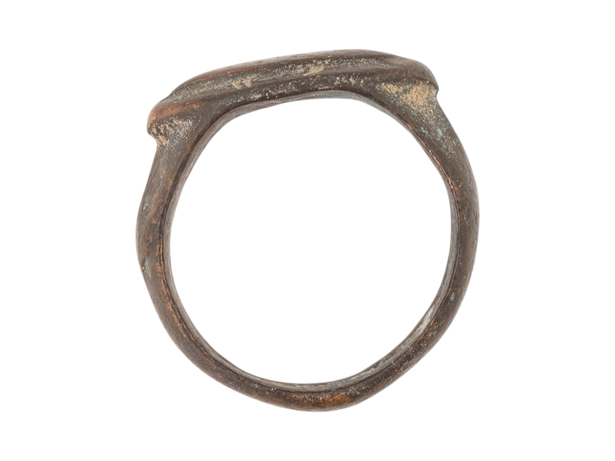 ANCIENT ROMAN BRONZE RING WITH EYE AGAINST EVIL MOTIF PIC-4