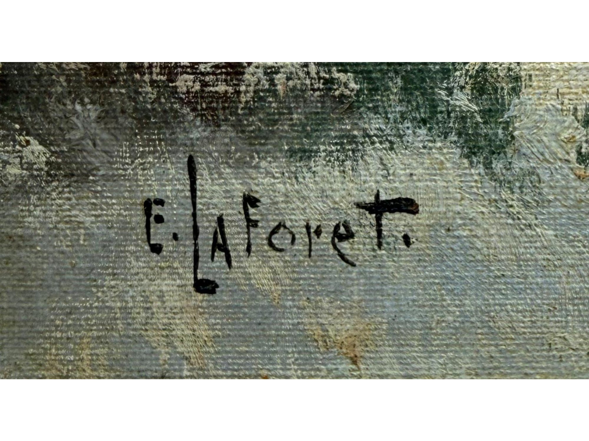 EUGENE LA FORET FRENCH PAINTING MOUNTAIN LANDSCAPE PIC-1