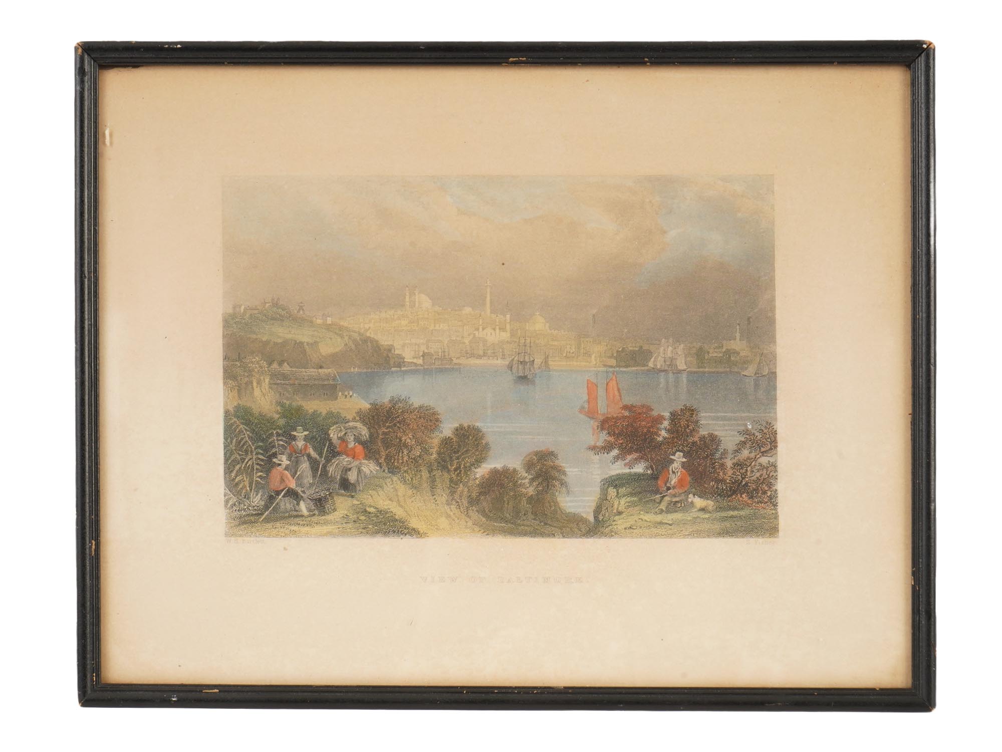 SAMUEL FISHER ANTIQUE COLOR ENGRAVING AFTER BARTLETT PIC-