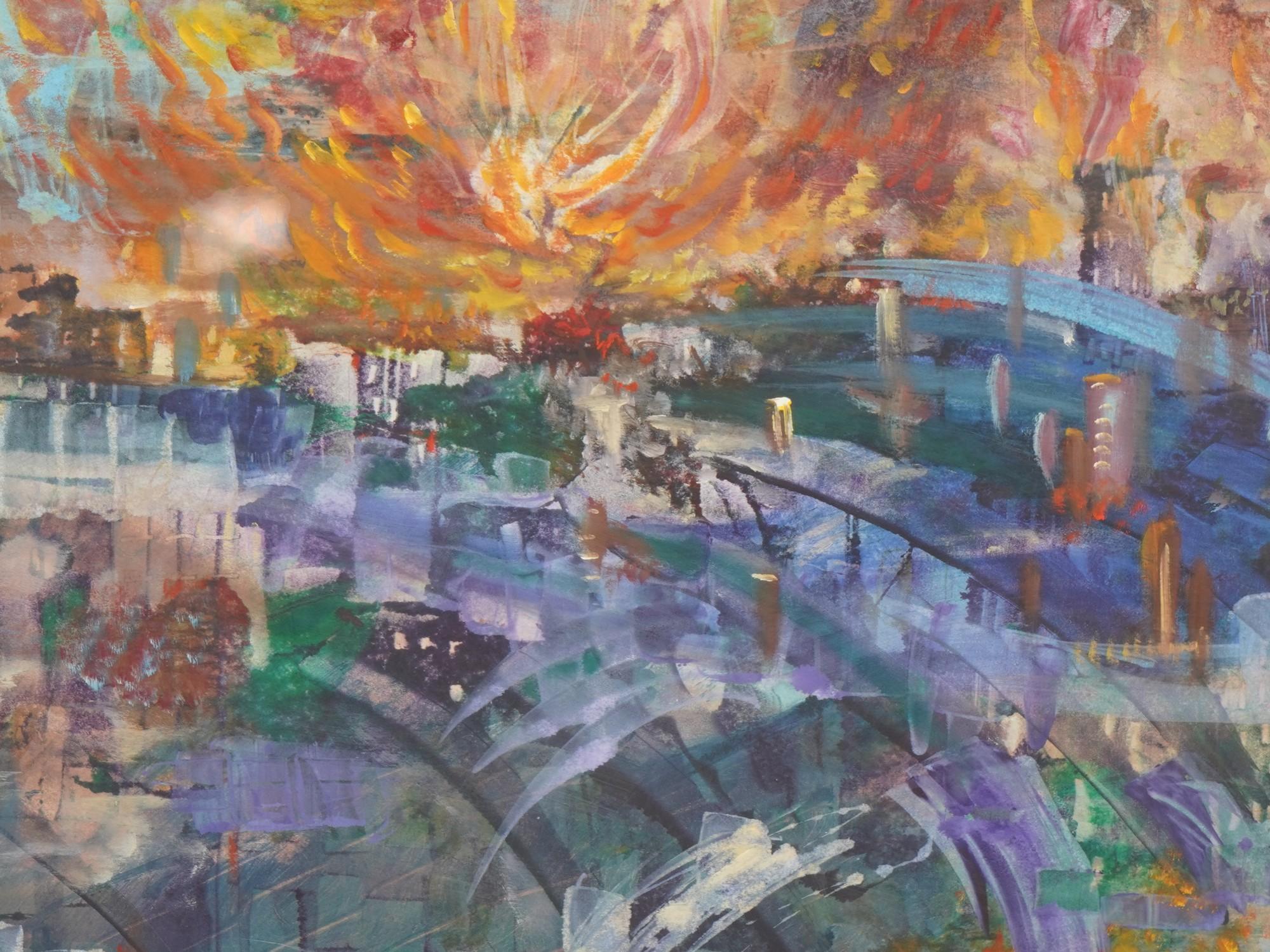 ACRYLIC AND GOUACHE PAINTING BY CHARLES LYNN BRAGG PIC-1