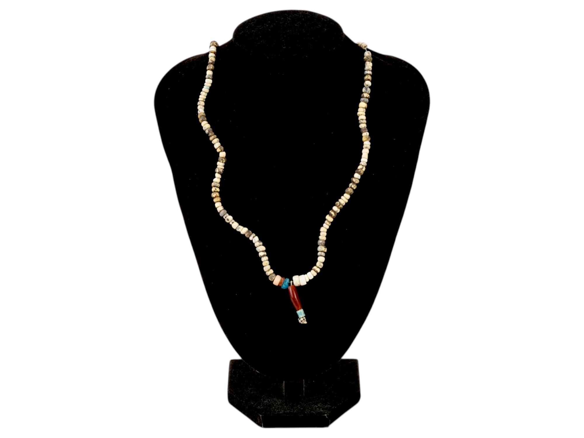 ANCIENT ROMAN GLASS STONE BEAD NECKLACE 100 TO 300 AD PIC-