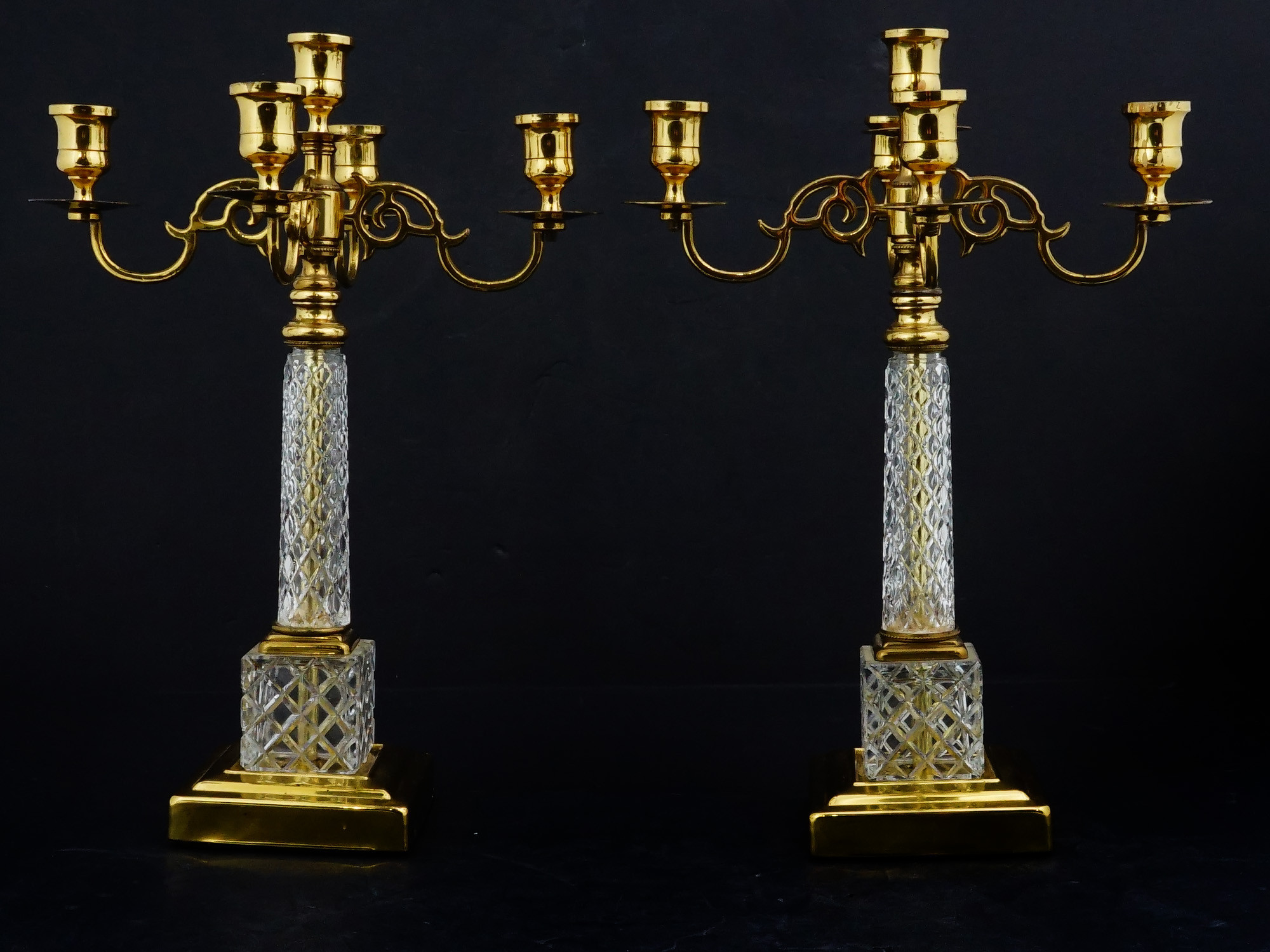 PAIR OF NEOCLASSICAL STYLE FIVE LIGHT CANDELABRAS PIC-3