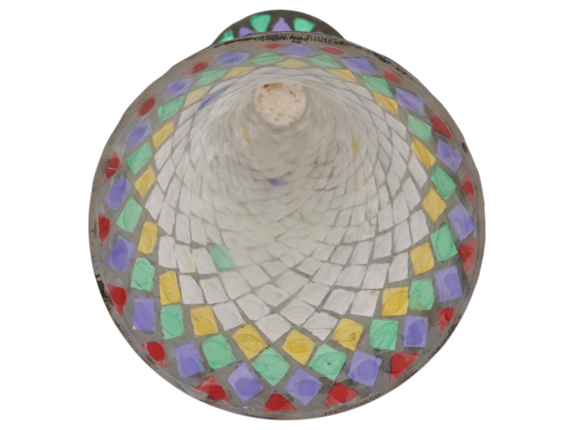 MURANO STYLE TRUMPET SHAPED COLORED GLASS MOSAIC VASE PIC-3
