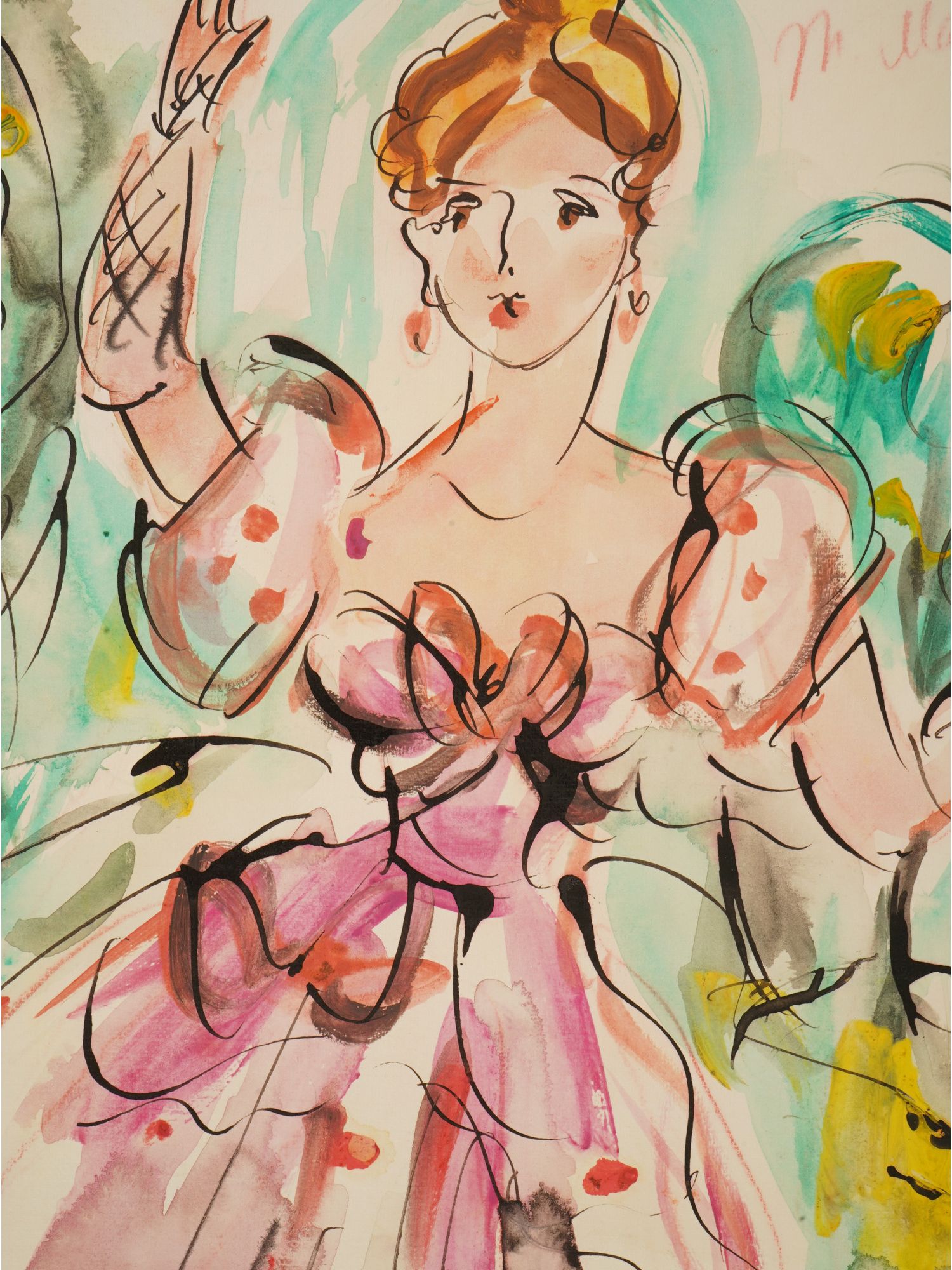 SIGNED TATYANA MAVRINA RUSSIAN MIXED MEDIA PAINTING PIC-1