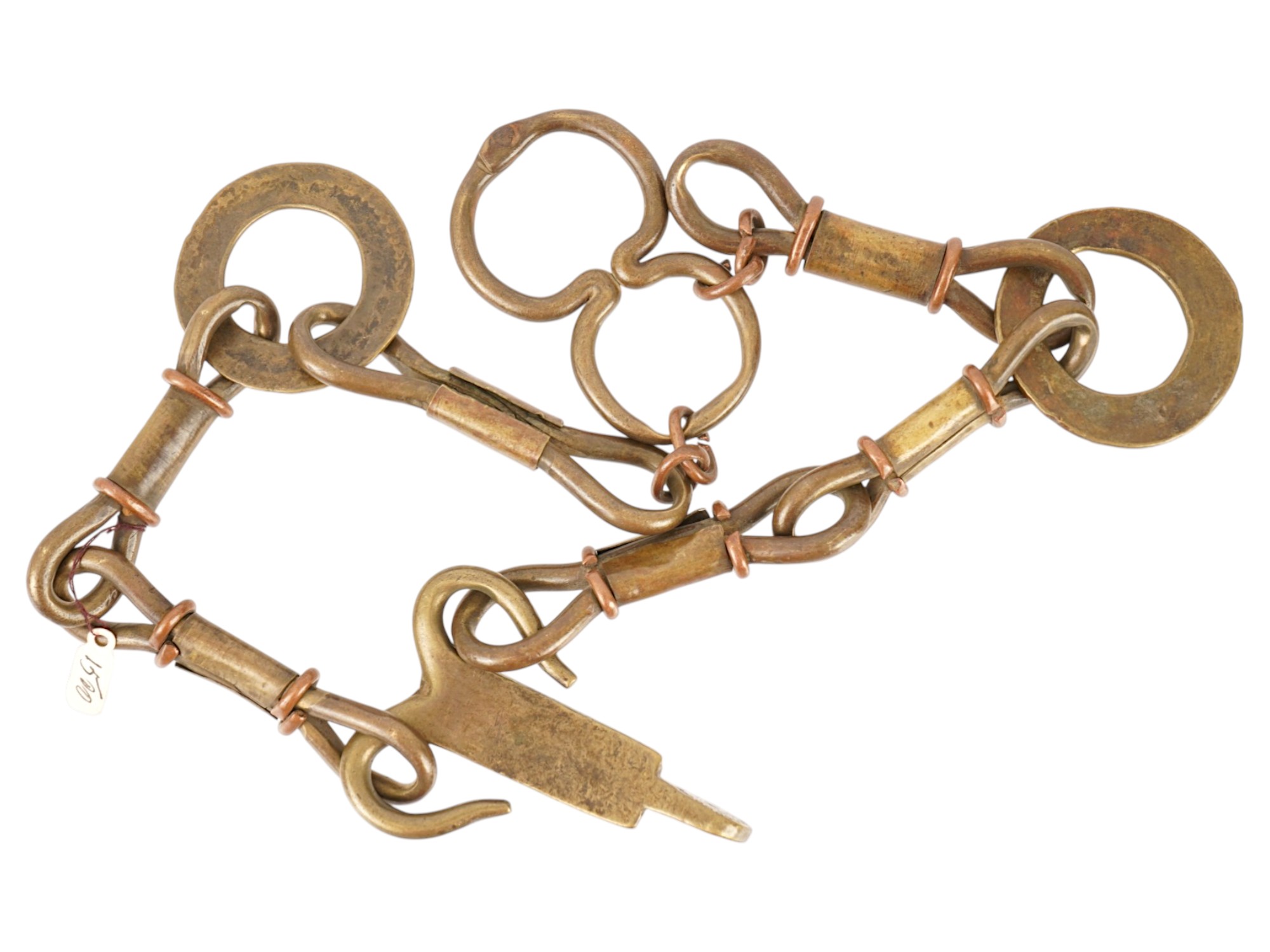 AFRICAN MOSSI PEOPLE HAND FORGED BRONZE NECKLACE PIC-3