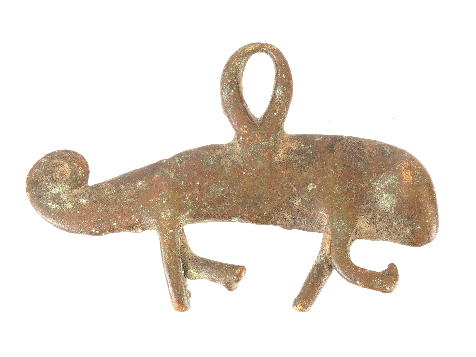 VINTAGE WEST AFRICAN BRONZE AMULET PENDANT FIGURINE PIC-1