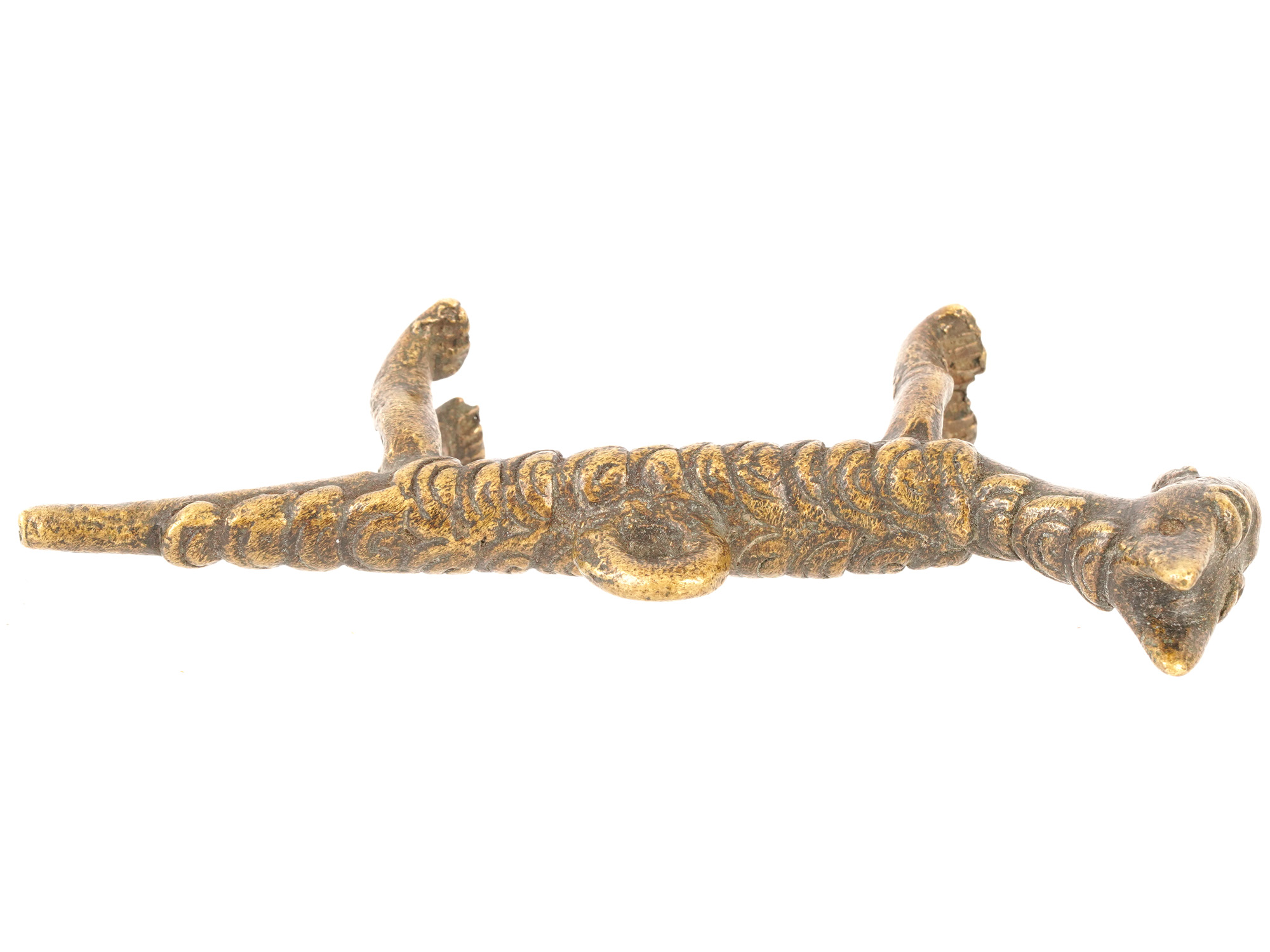 WEST AFRICAN CAST BRONZE LIZARD FIGURINE PENDANT PIC-6