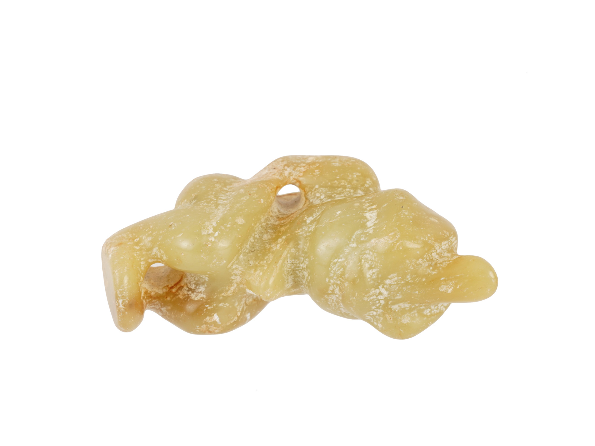 CHINESE HAND CARVED PALE GREEN JADE FIGURINE PIC-3