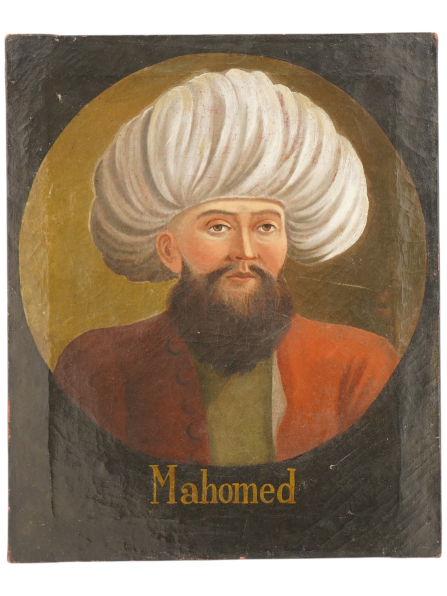 ORIENTAL TURKISH OTTOMAN SULTAN PORTRAIT OIL PAINTING PIC-