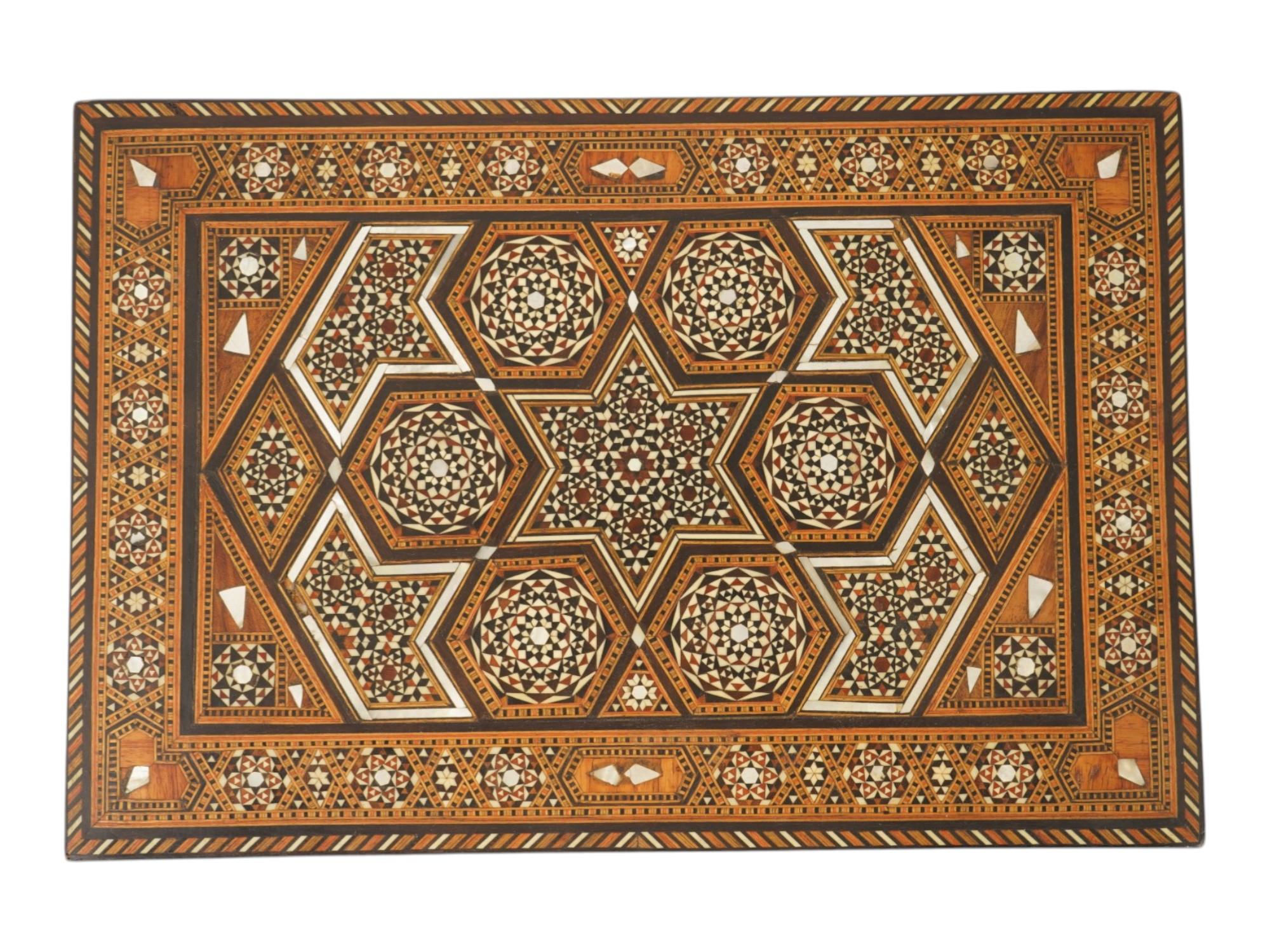 ANTIQUE RECTANGULAR MARQUETRY MOSAIC JEWELRY BOX PIC-5