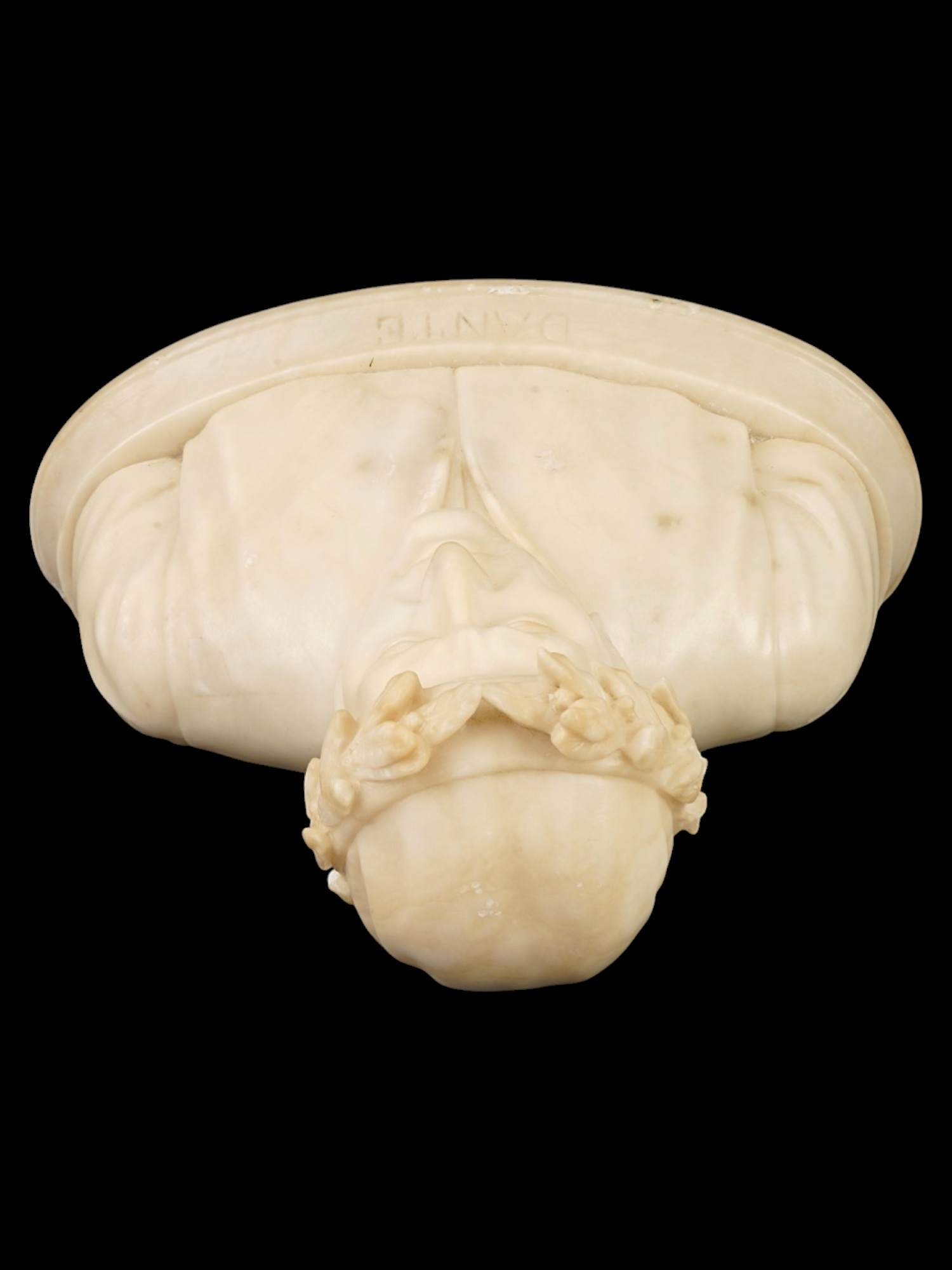 ANTIQUE 19TH C EUROPEAN MARBLE DANTE SCULPTURE PIC-5