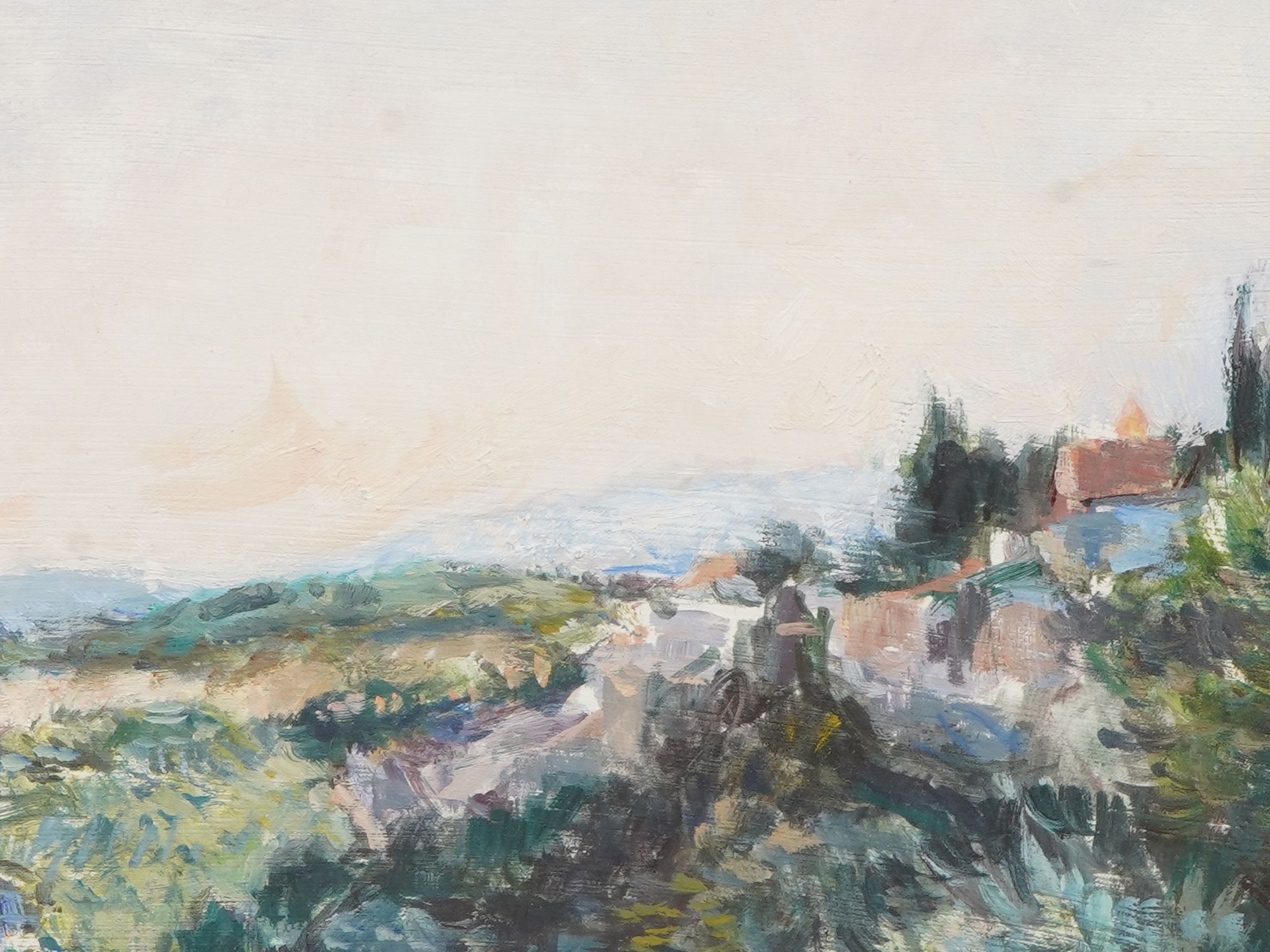 EUROPEAN LANDSCAPE OIL PAINTING SIGNED BY KERSTEN PIC-1