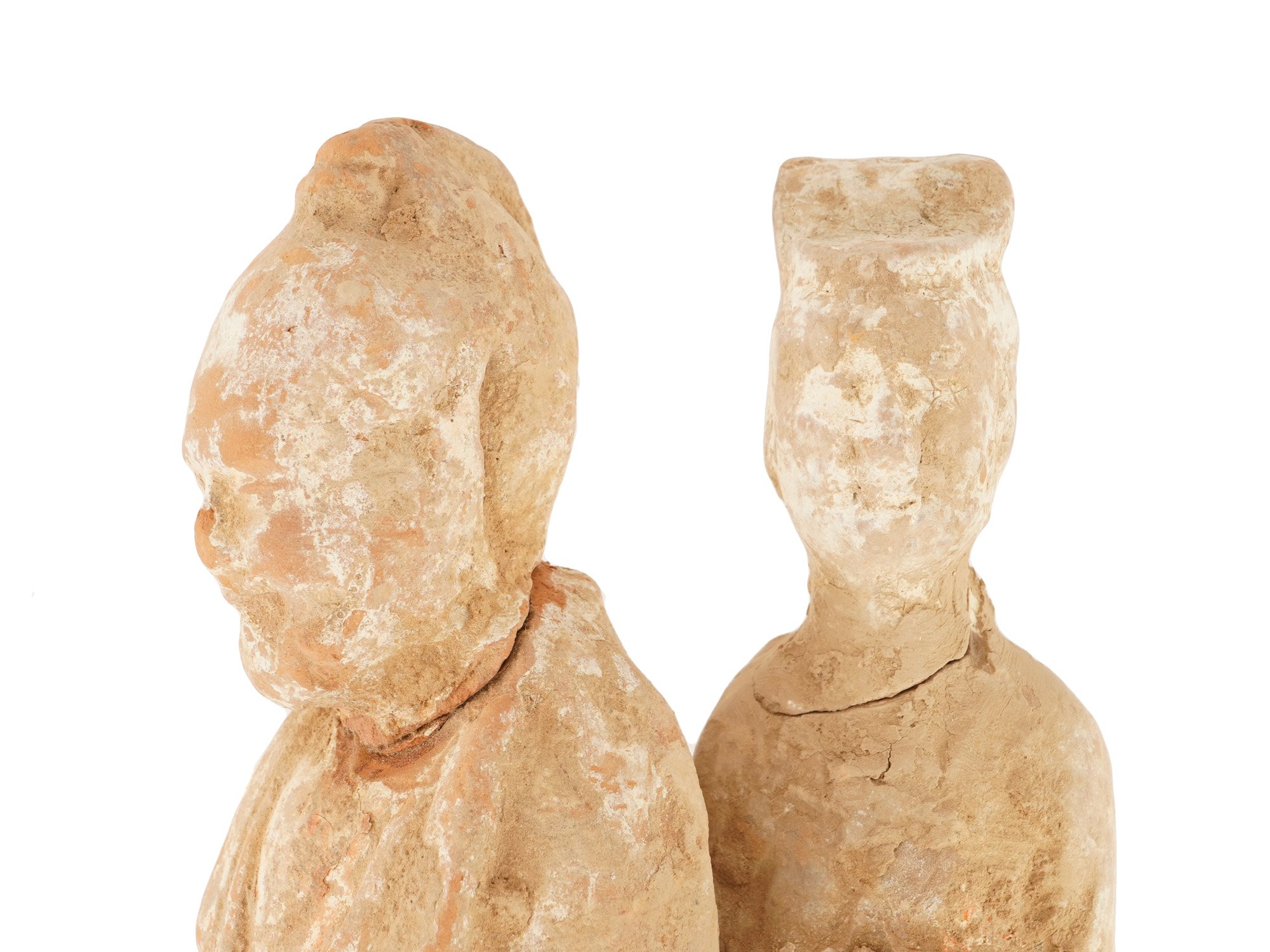 TWO ANCIENT CHINESE HAN DYNASTY TERRACOTTA FIGURINES PIC-6