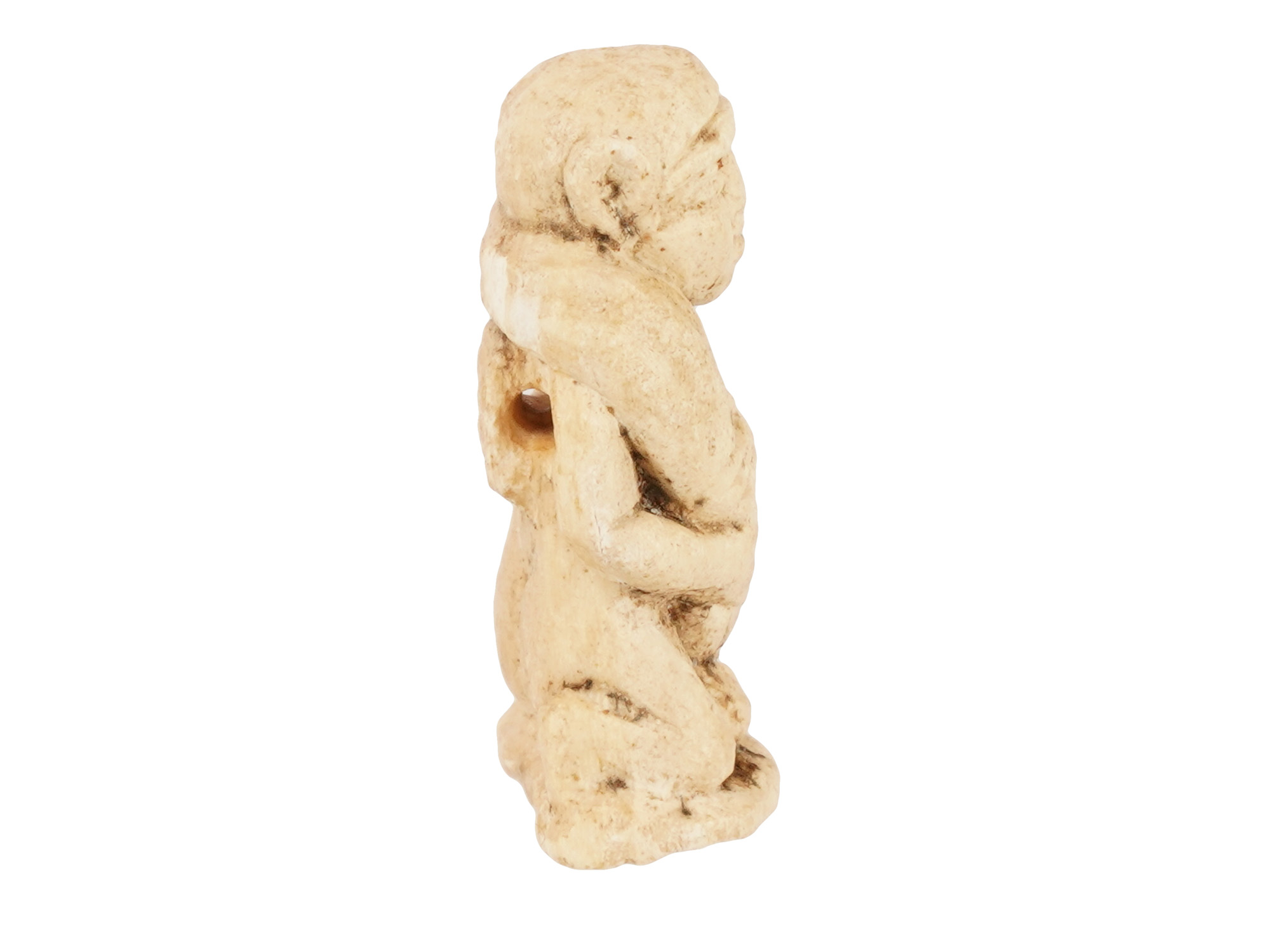 ANCIENT EGYPTIAN HAND CARVED SOFT STONE EROTIC PENDANT PIC-3