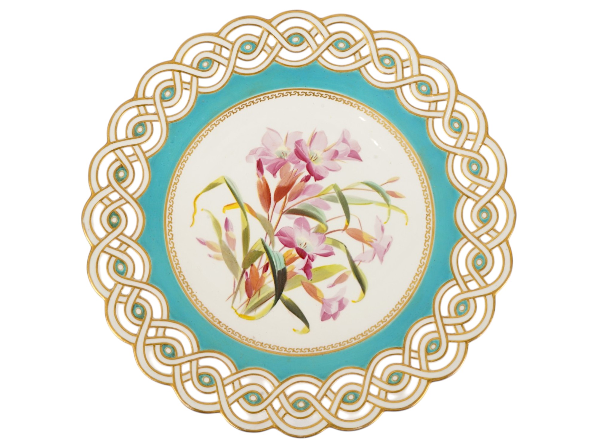 ANTIQUE BRITISH PORCELAIN PLATES AND FRUIT DISH 1872 PIC-4