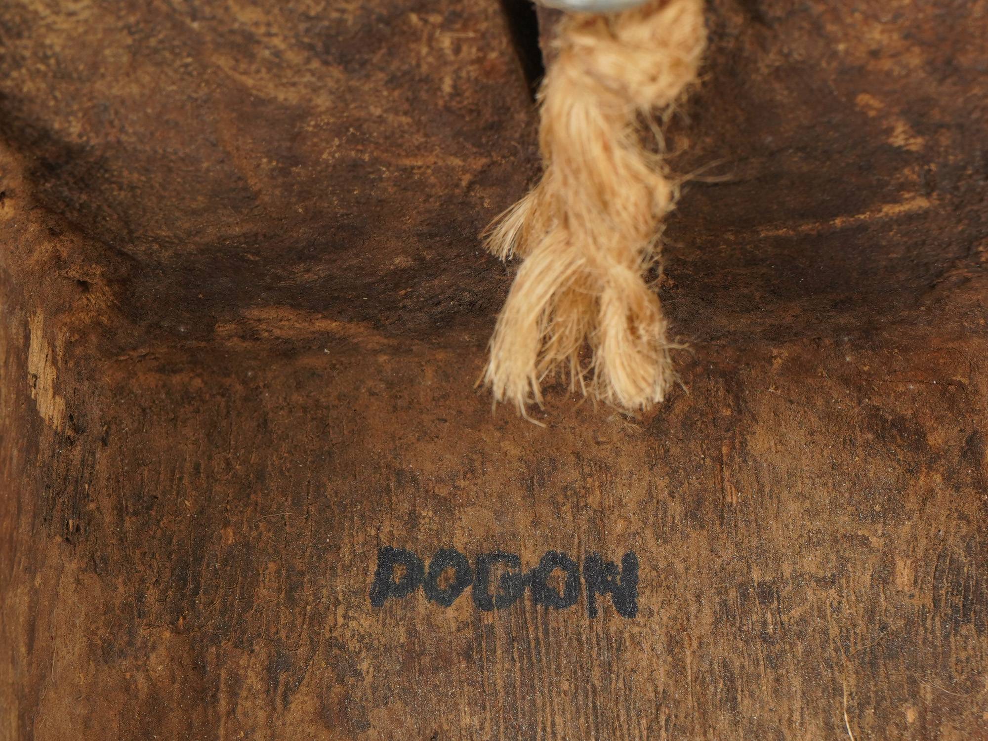 19TH C AFRICAN DOGON CARVED WOOD MASK W FEMALE FIGURE PIC-7