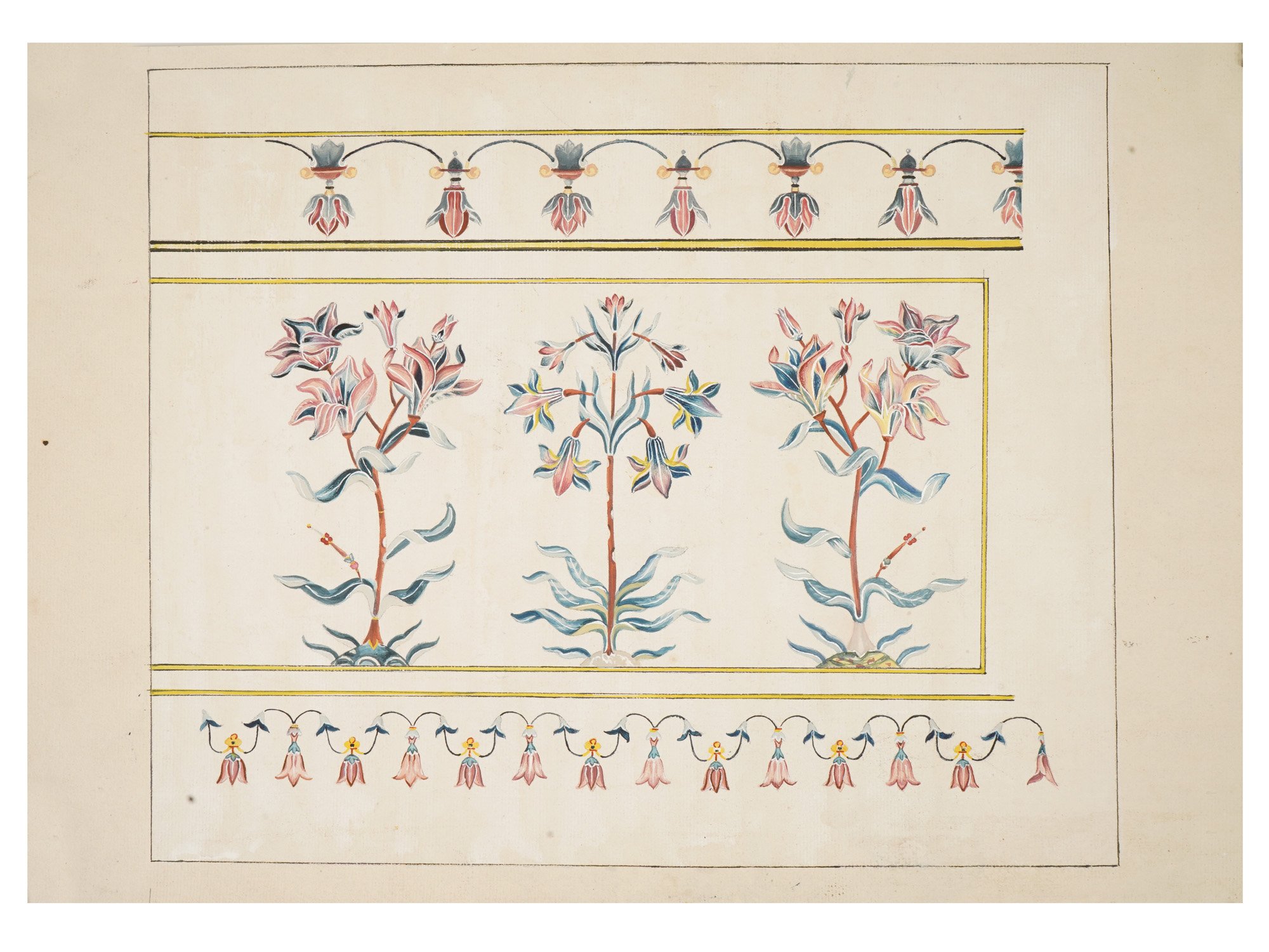 COMPANY SCHOOL PIETRA DURA MIXED MEDIA PAINTING PIC-