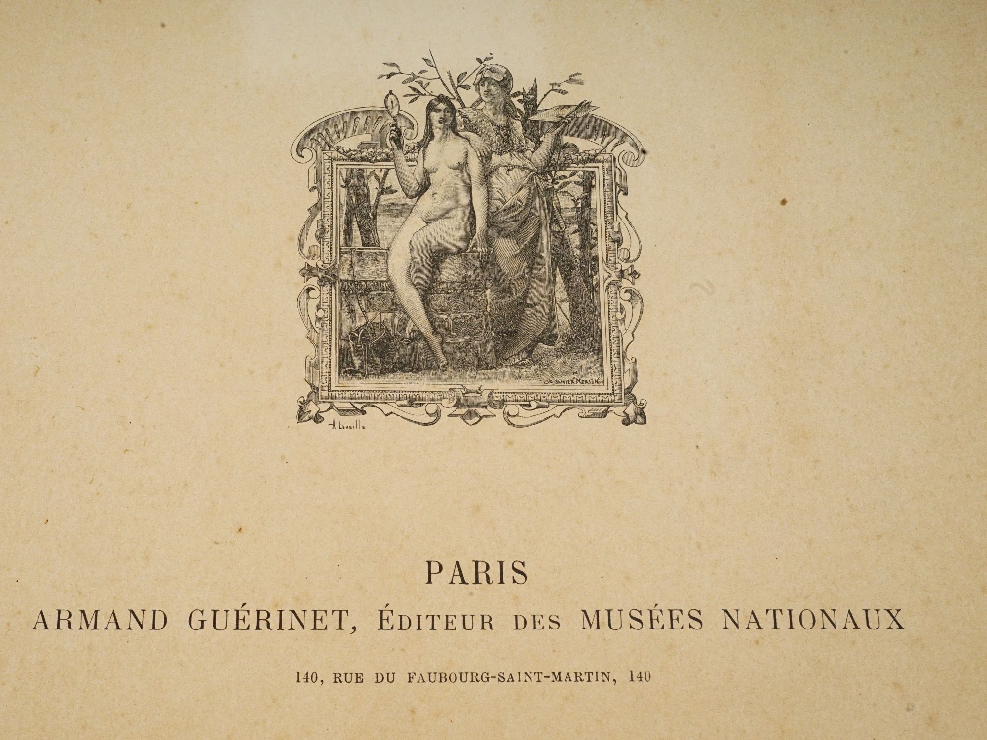 ANTIQUE 1868 FRENCH MUSEE DES ARTS PORTFOLIO ALBUM PIC-14