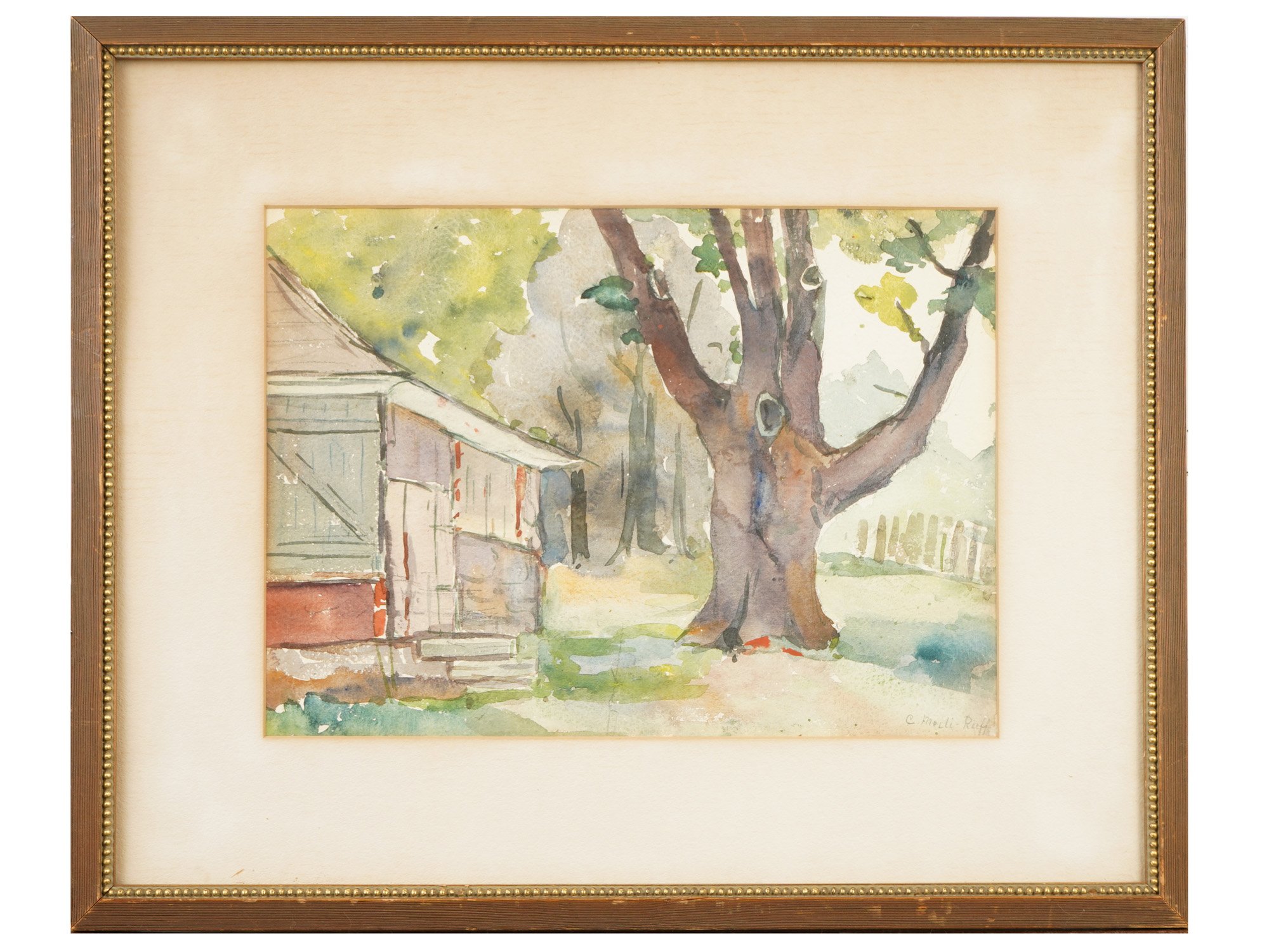 SWISS RURAL WATERCOLOR PAINTING BY CONRAD MEILI PIC-