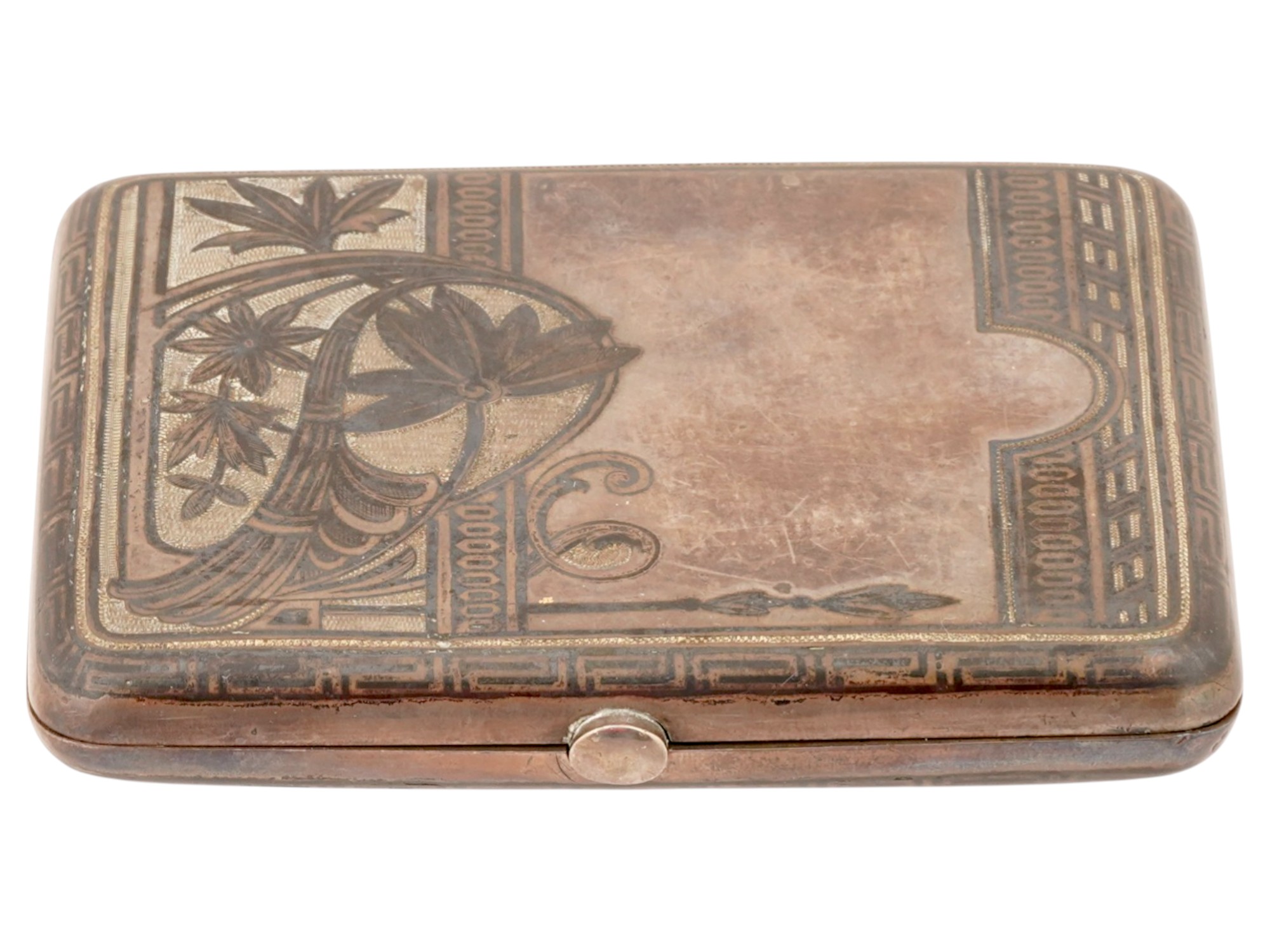 RUSSIAN SILVER ENGRAVED NIELLO CIGARETTE CASE PIC-2