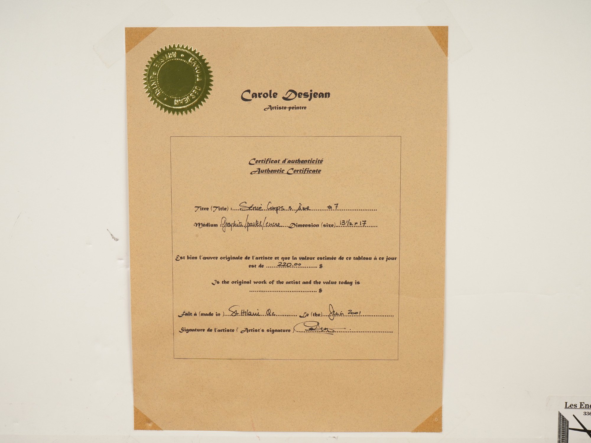 CANADIAN MIXED MEDIA PAINTING SIGNED CAROLE DESJEAN W COA PIC-4