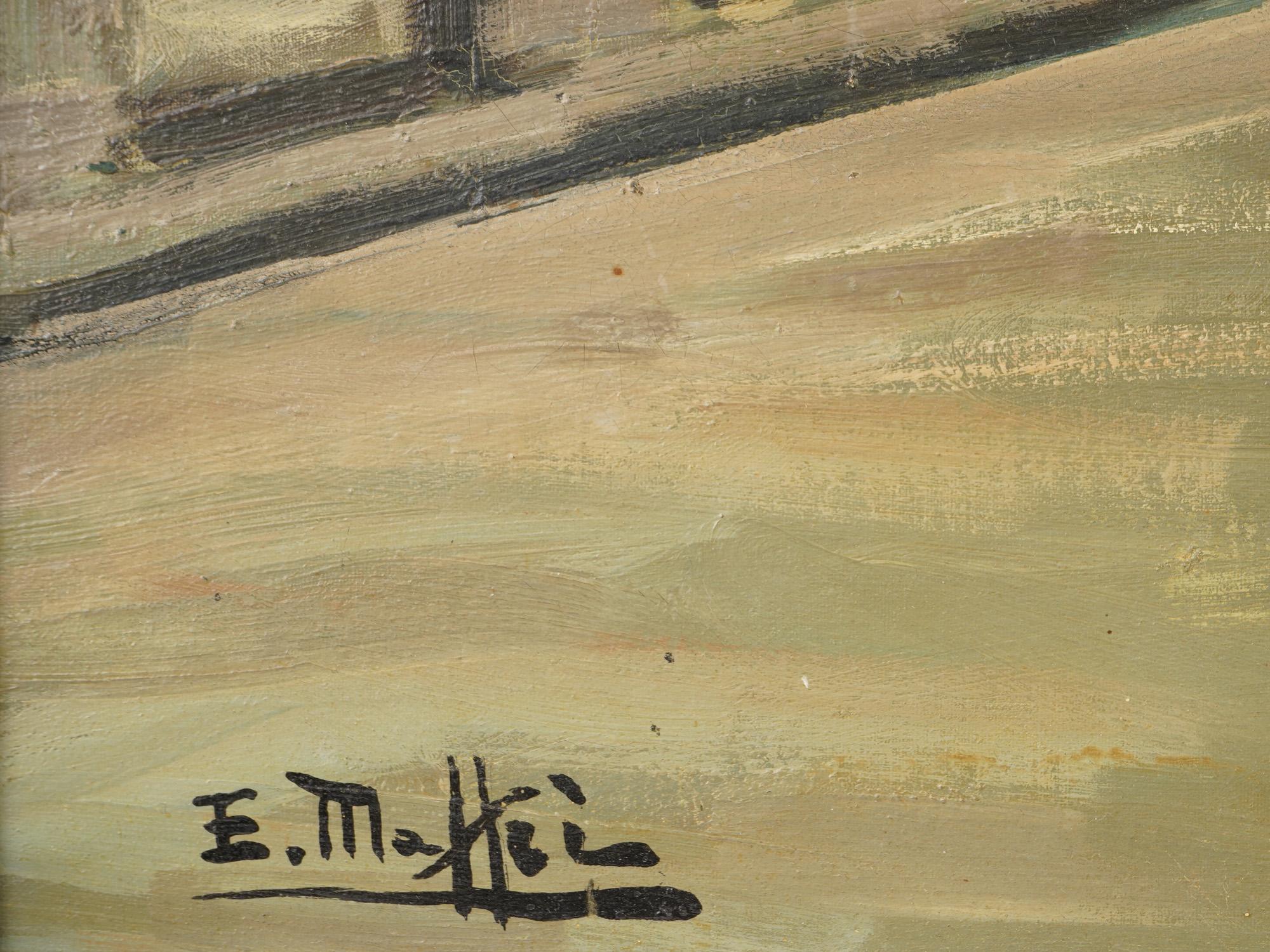 MID CENTURY LANDSCAPE PAINTING SIGNED E. MATTEI PIC-2