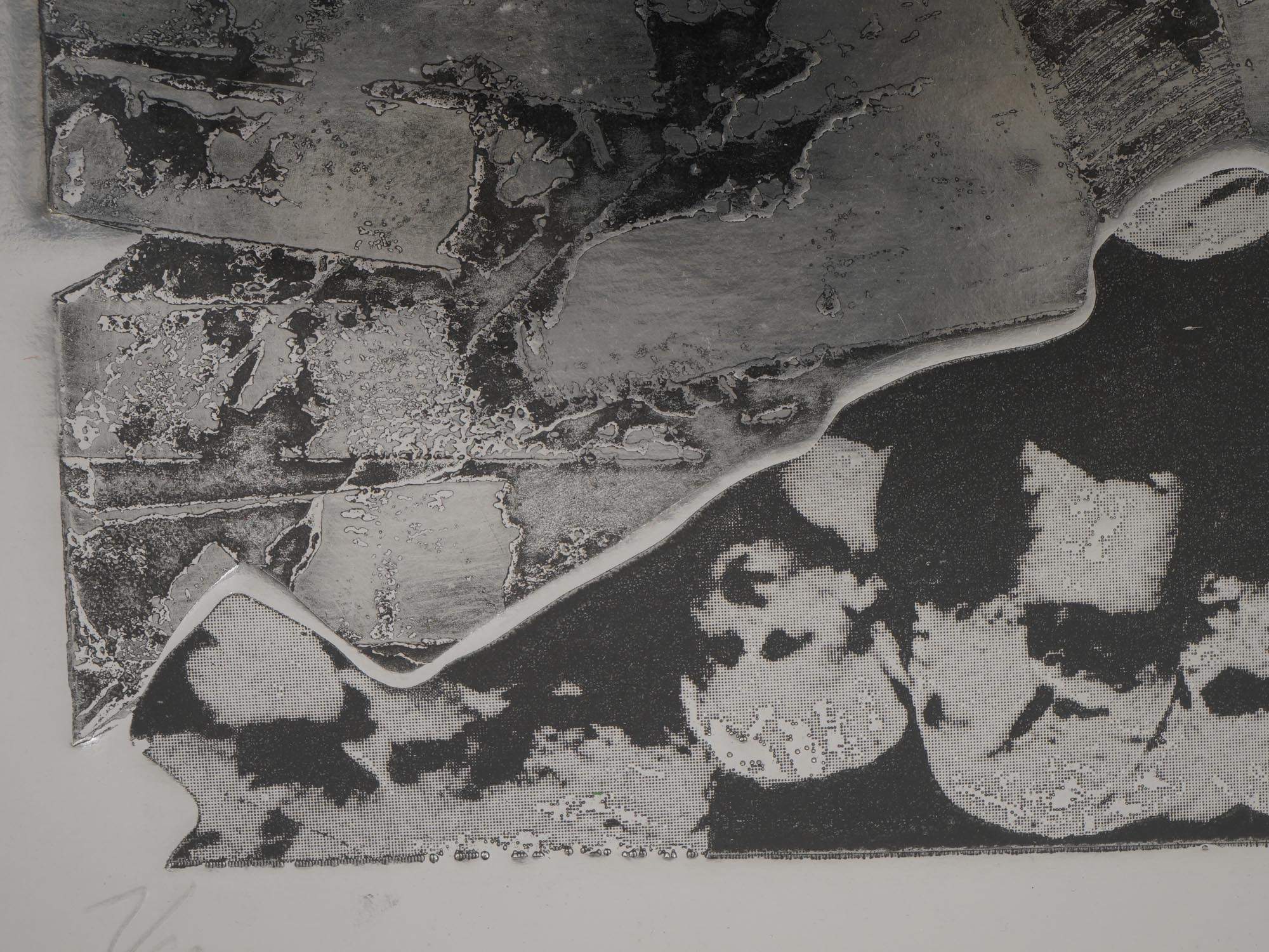 CONTEMPORARY GREEK SCHOOL COLLAGE ARTWORK SIGNED PIC-2