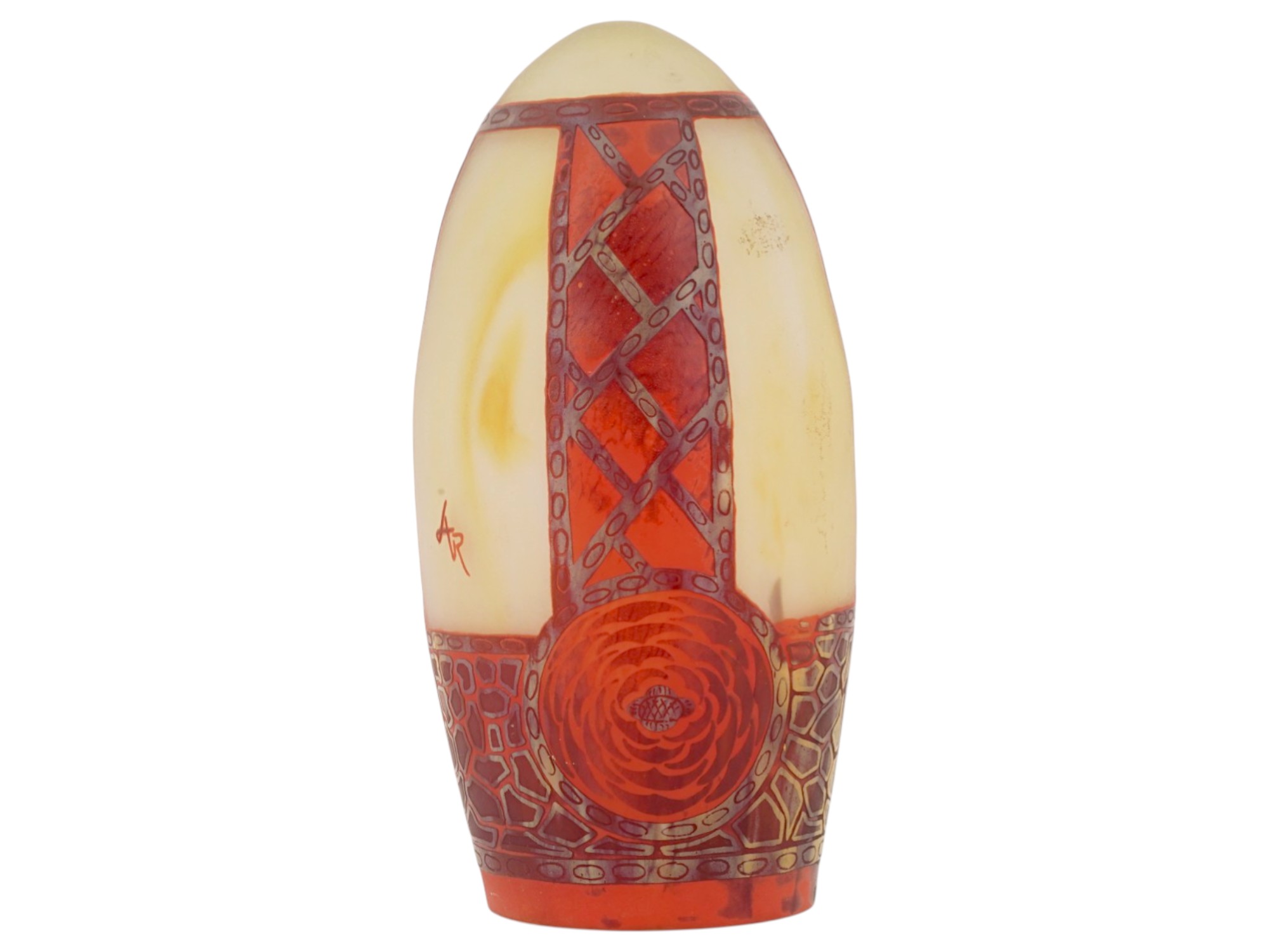 VINTAGE MID CENTURY ART GLASS LAMP SHADE PIC-2