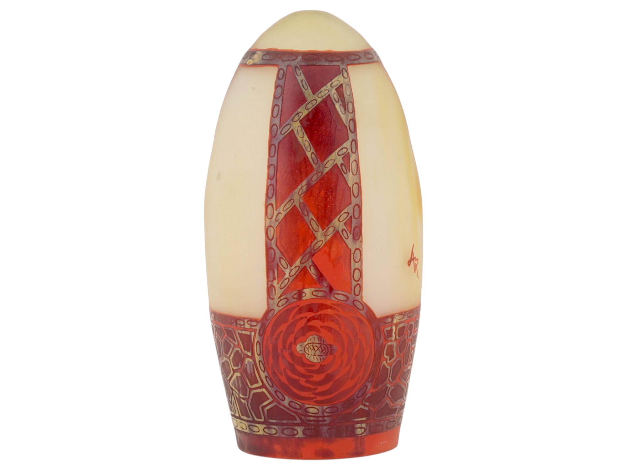 VINTAGE MID CENTURY ART GLASS LAMP SHADE PIC-3