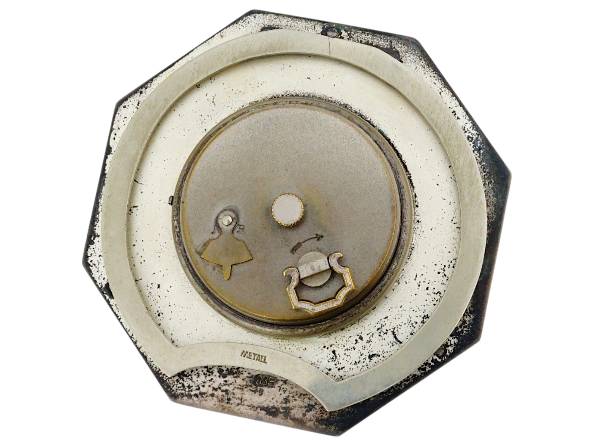 ART DECO DESK ENAMEL CLOCK WITH ROOSTER PIC-3