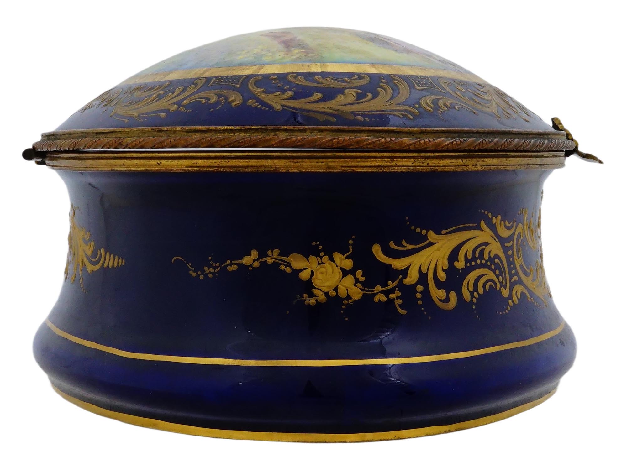 ANTIQUE FRENCH SEVRES PORCELAIN JEWELRY CASKET PIC-3