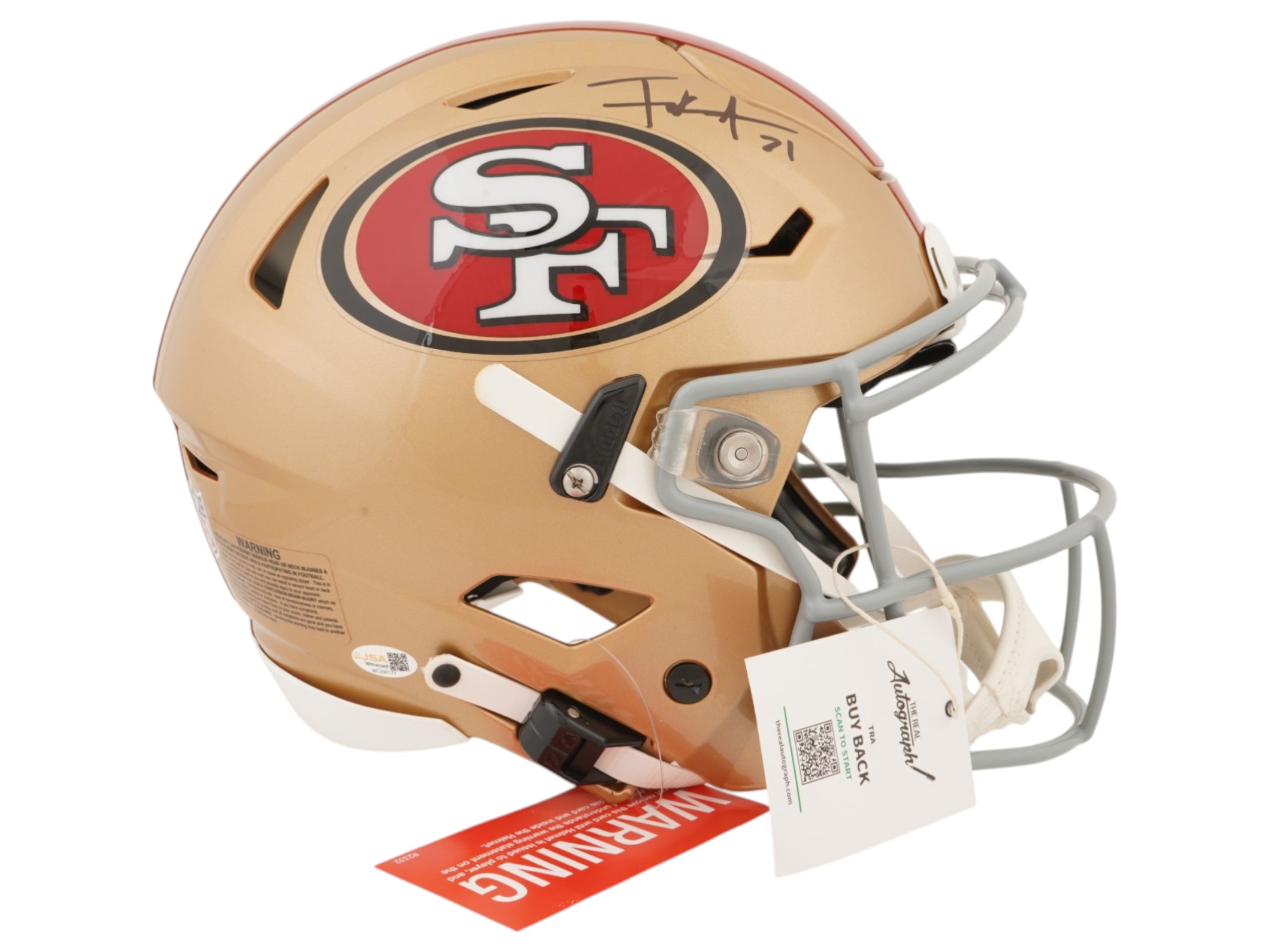 FRANK GORE SIGNED 49ERS SPEEDFLEX HELMET PIC-
