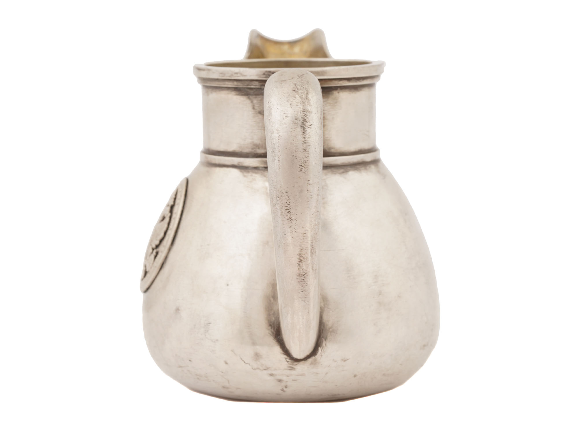 RUSSIAN IMPERIAL SILVER CREAM JUG W DOUBLE HEADED EAGLE PIC-4