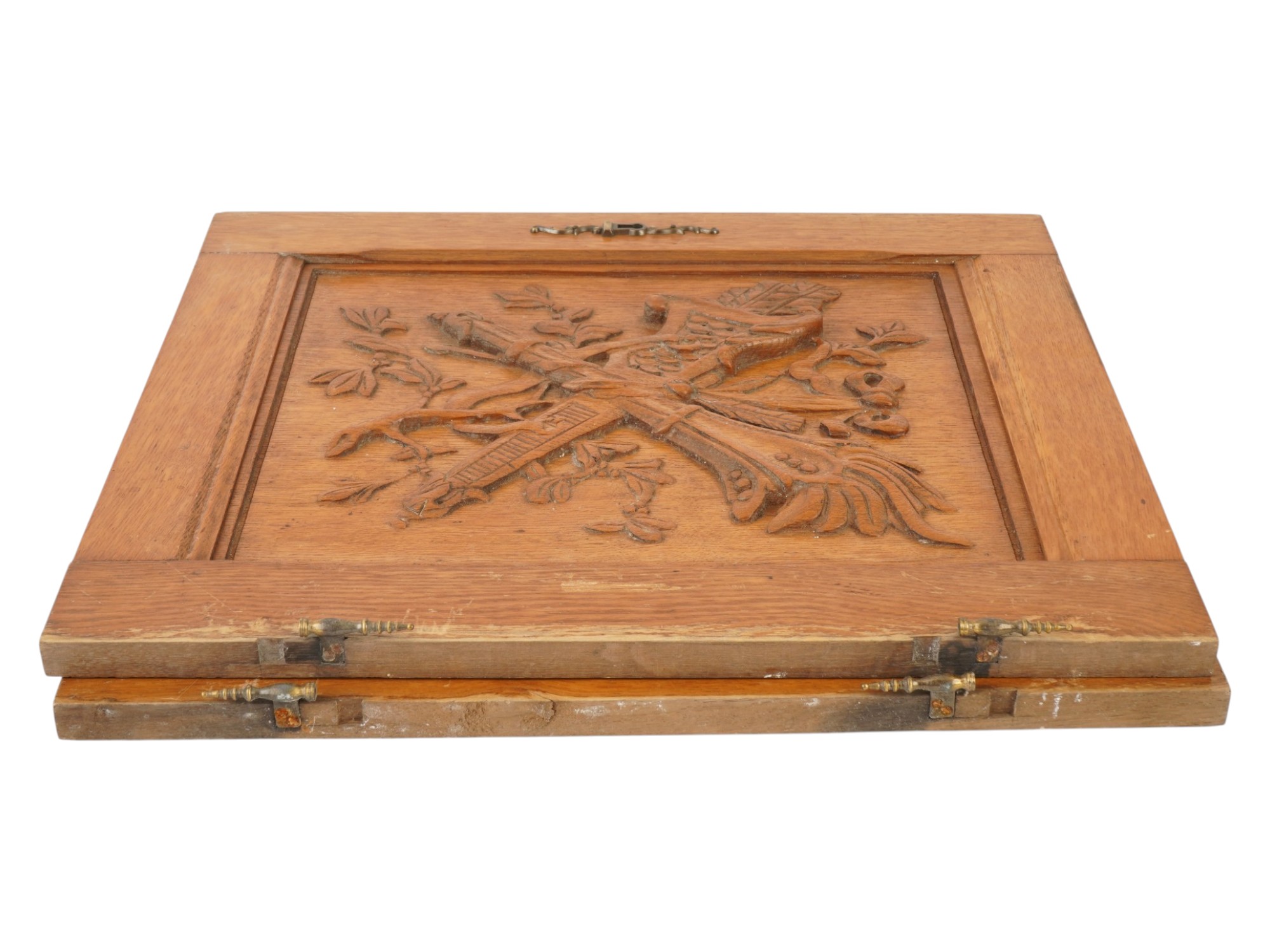 ANTIQUE HAND CARVED WOODEN PANELS CABINET DOORS PIC-6