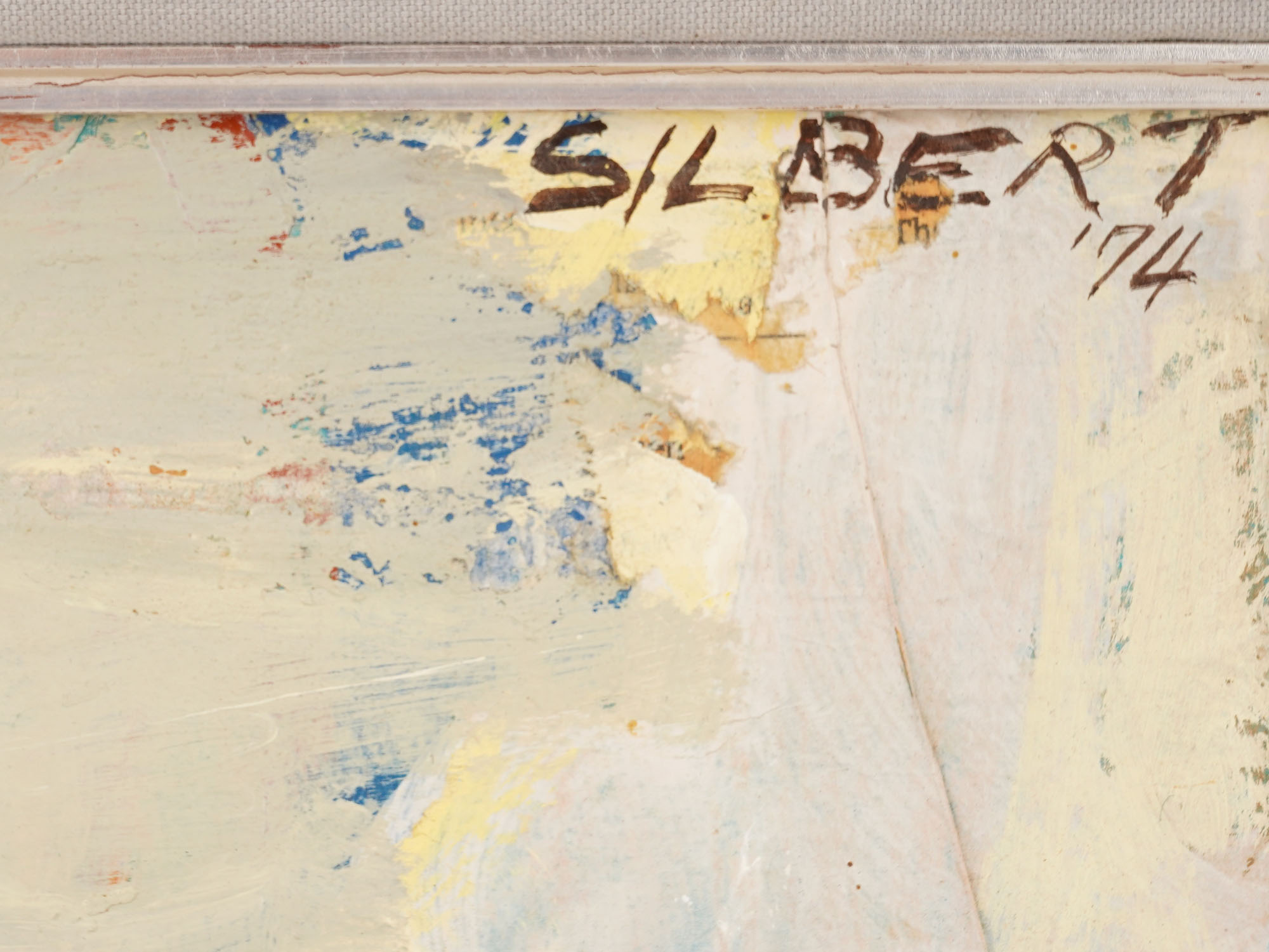 MODERNIST MIXED MEDIA PAINTING SIGNED BY SILBERT PIC-4