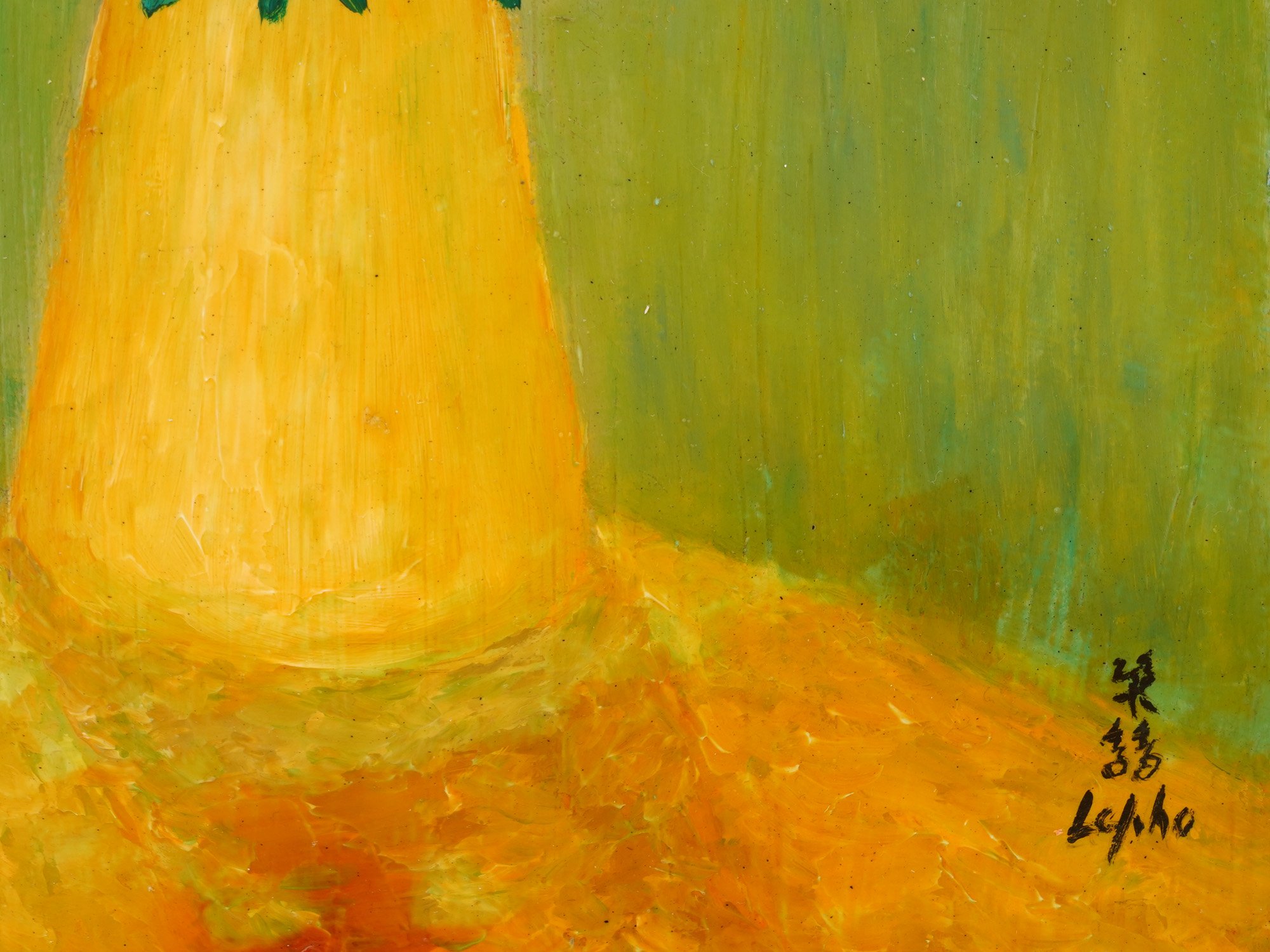 MID CENTURY STILL LIFE PAINTING SIGNED LE PHO PIC-2